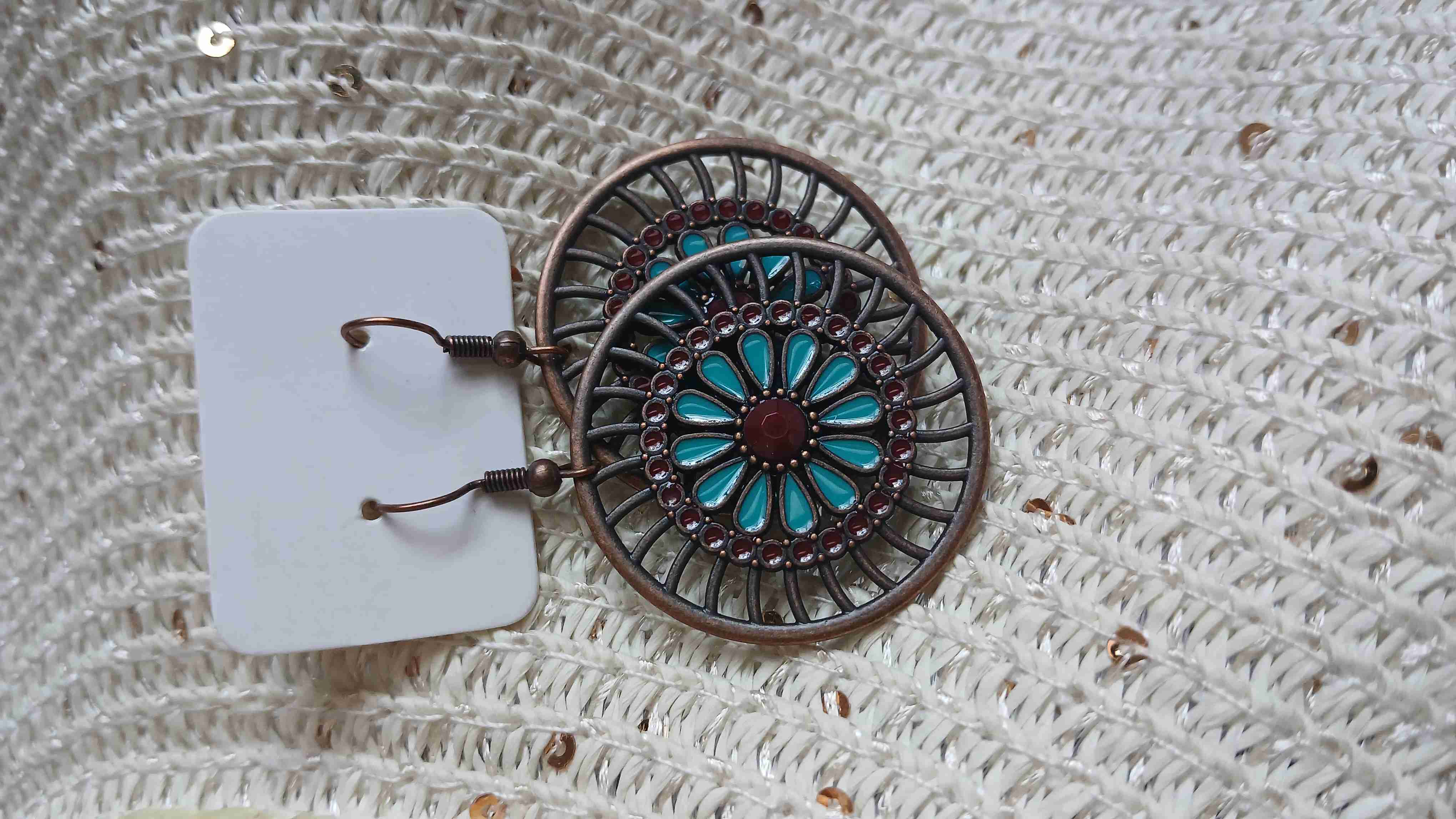 Aros grandes con diseño floral - miniatura 5