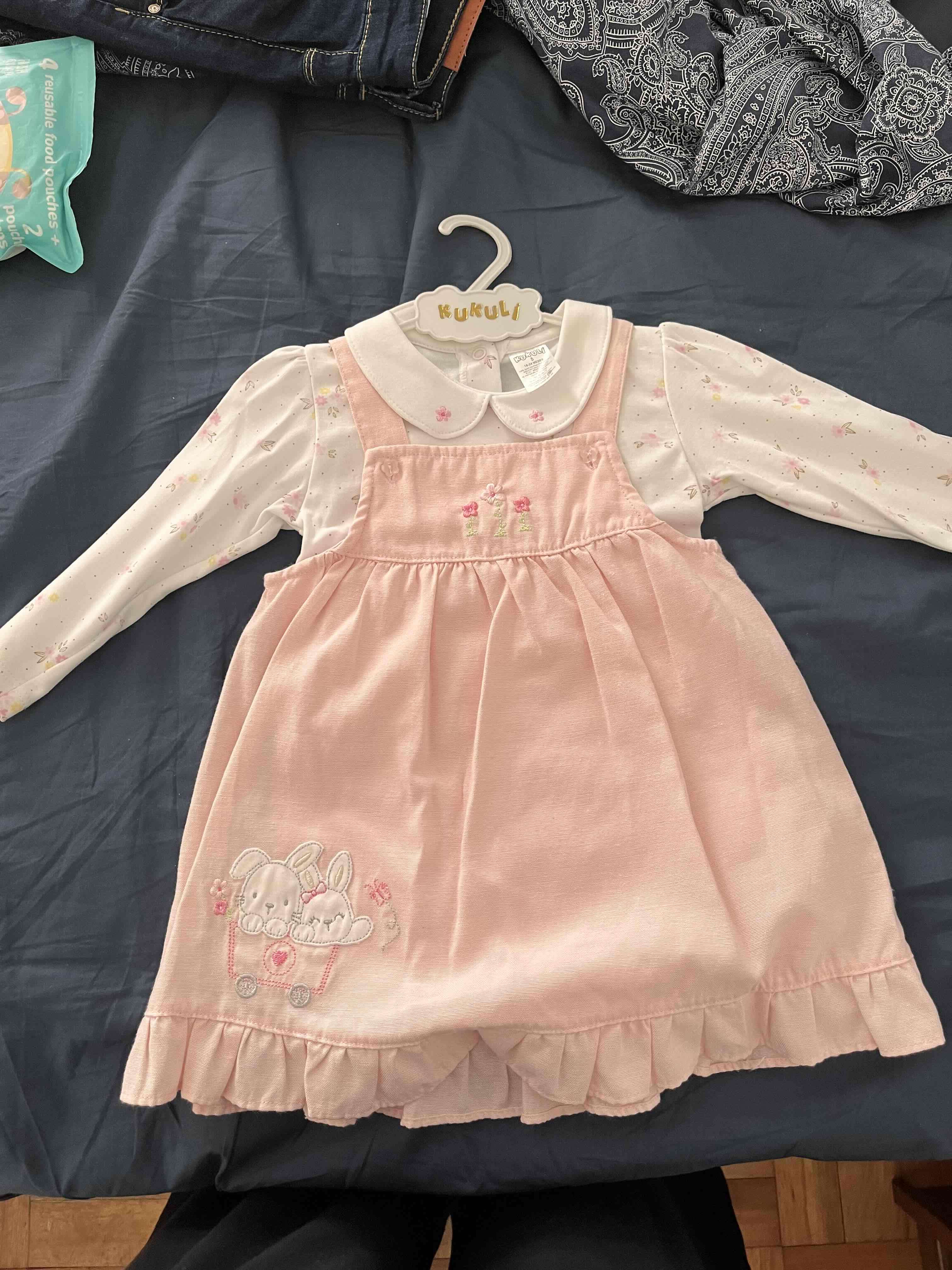 Vestido bebé rosado c/body