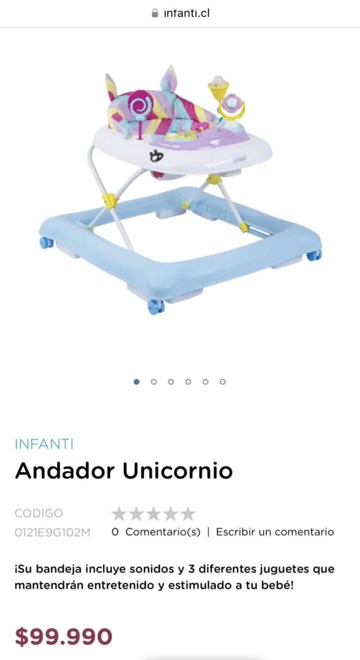 Andador para bebé unicornio marca Infanti - miniatura 2