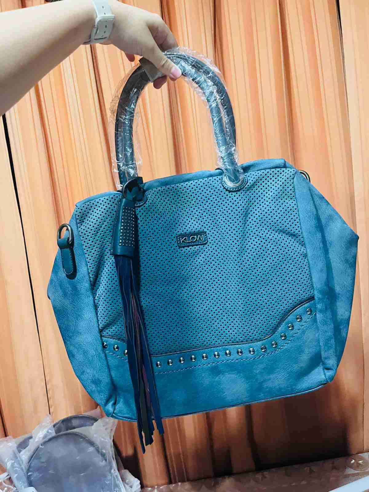 Cartera azul con flecos klow - miniatura 3