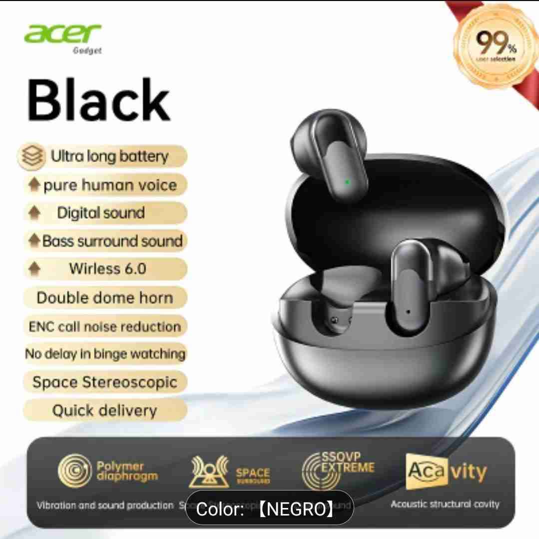 Auriculares inalámbricos negros Acer