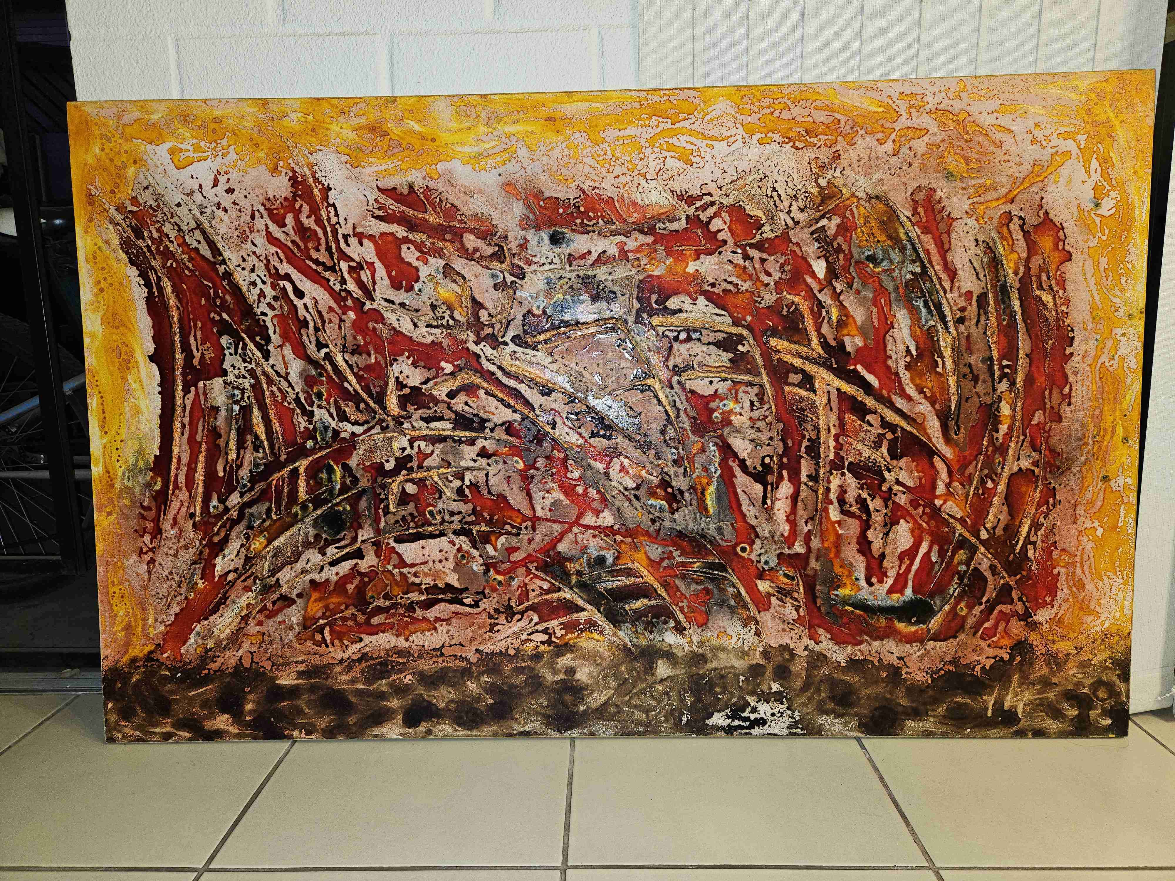 Cuadro abstracto grande Precio conversable - miniatura 4