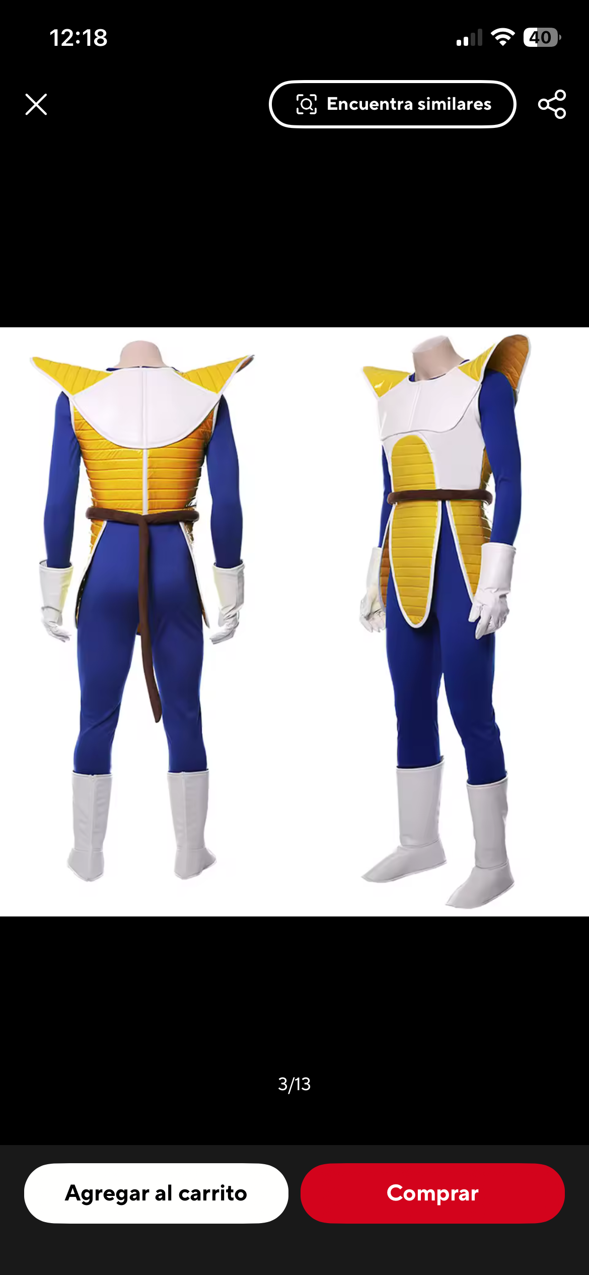 Disfraz de guerrero sayajin - miniatura 2