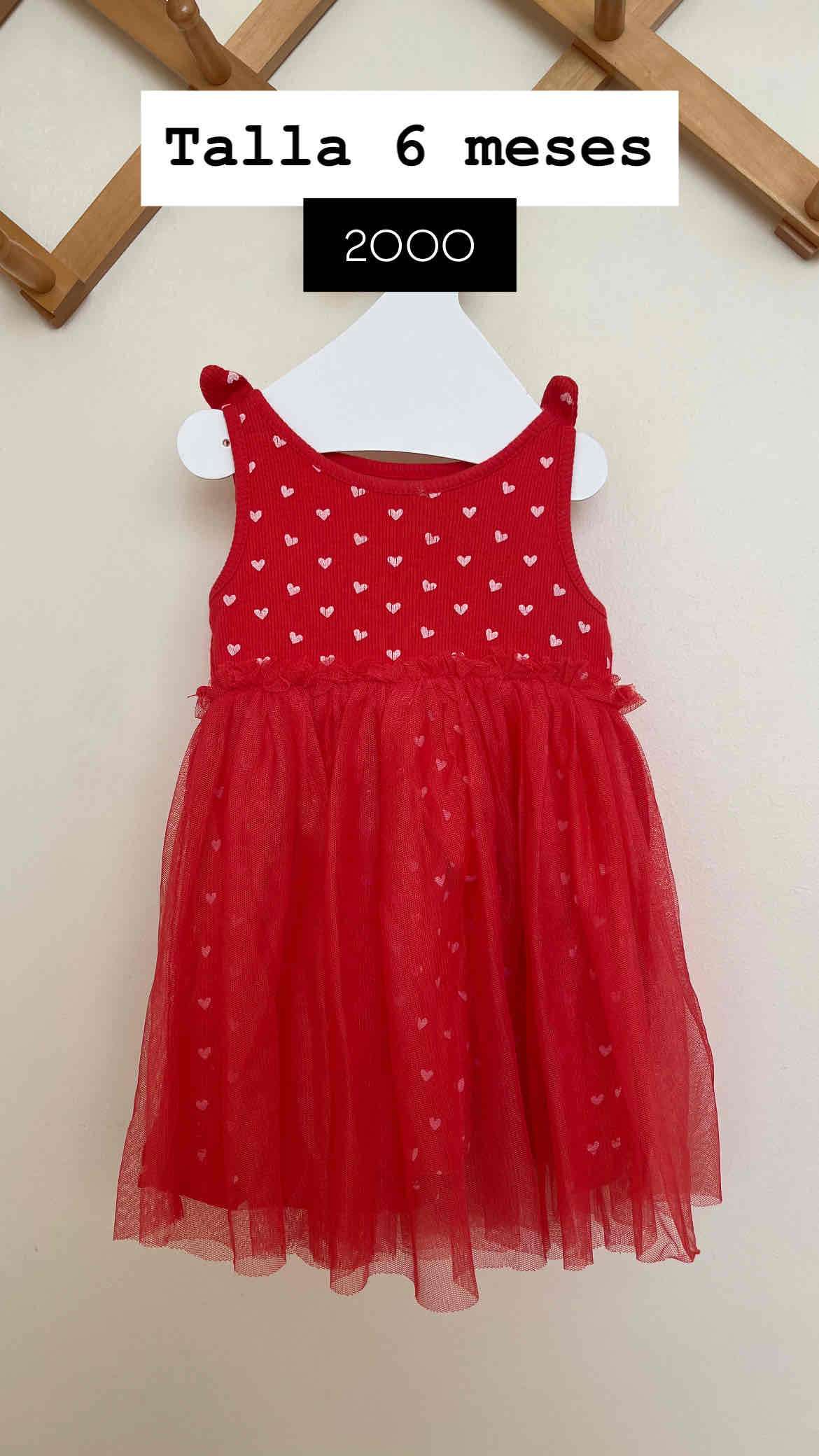 Vestido rojo para bebé 6 meses