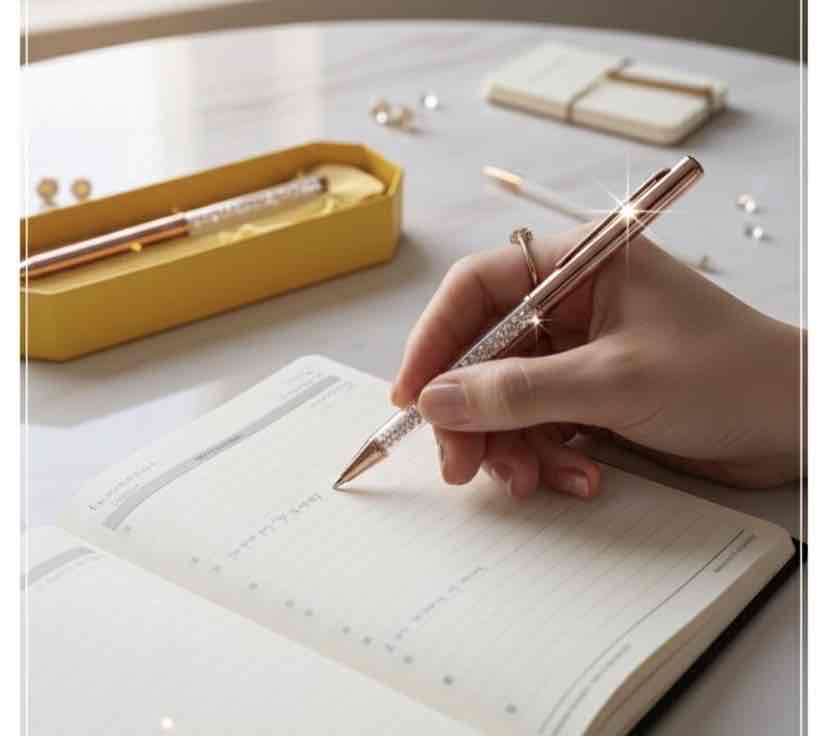 Pluma Swarovski con estuche - miniatura 2