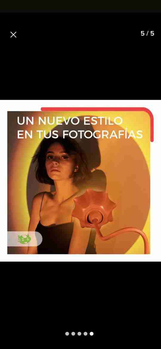 Luz fotográfica con efecto solar