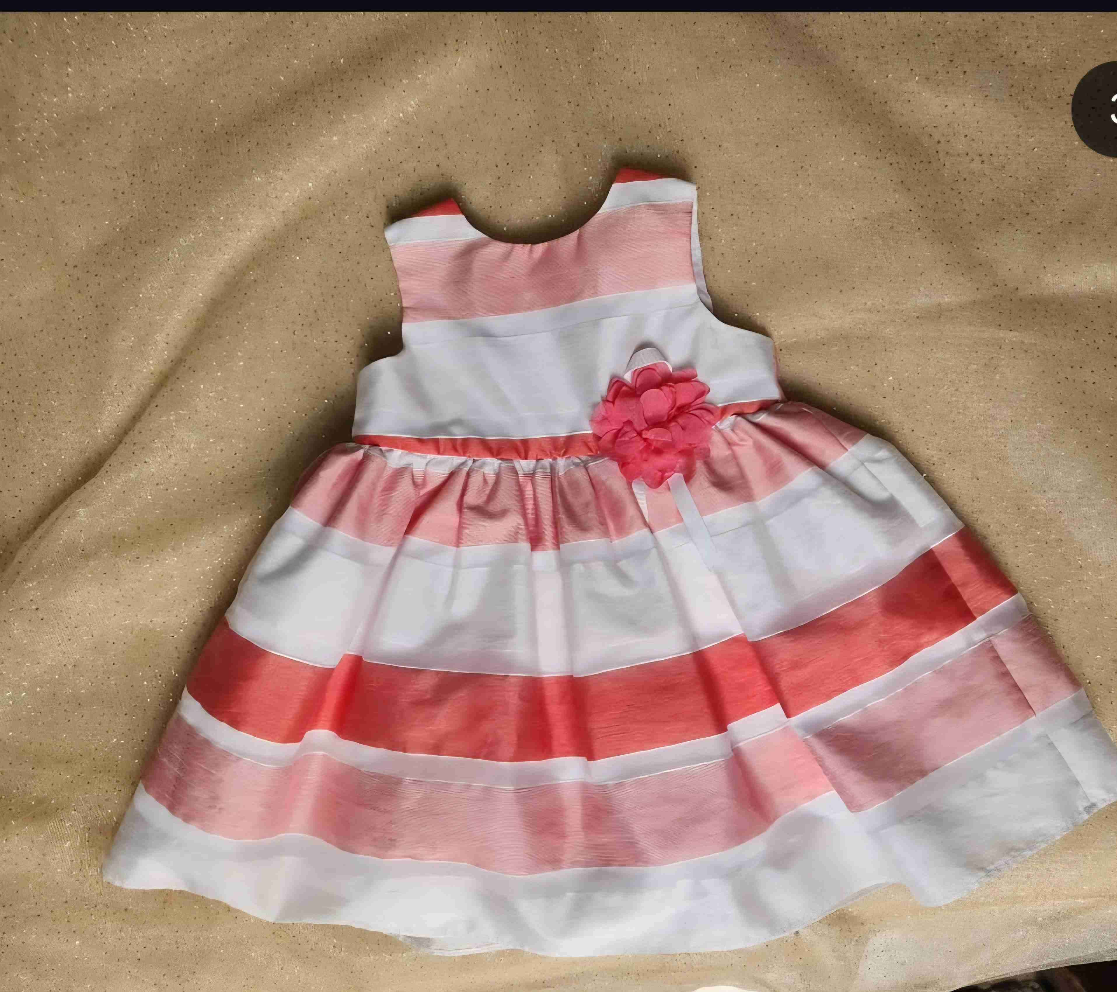 Vestido rayas rosa bebé