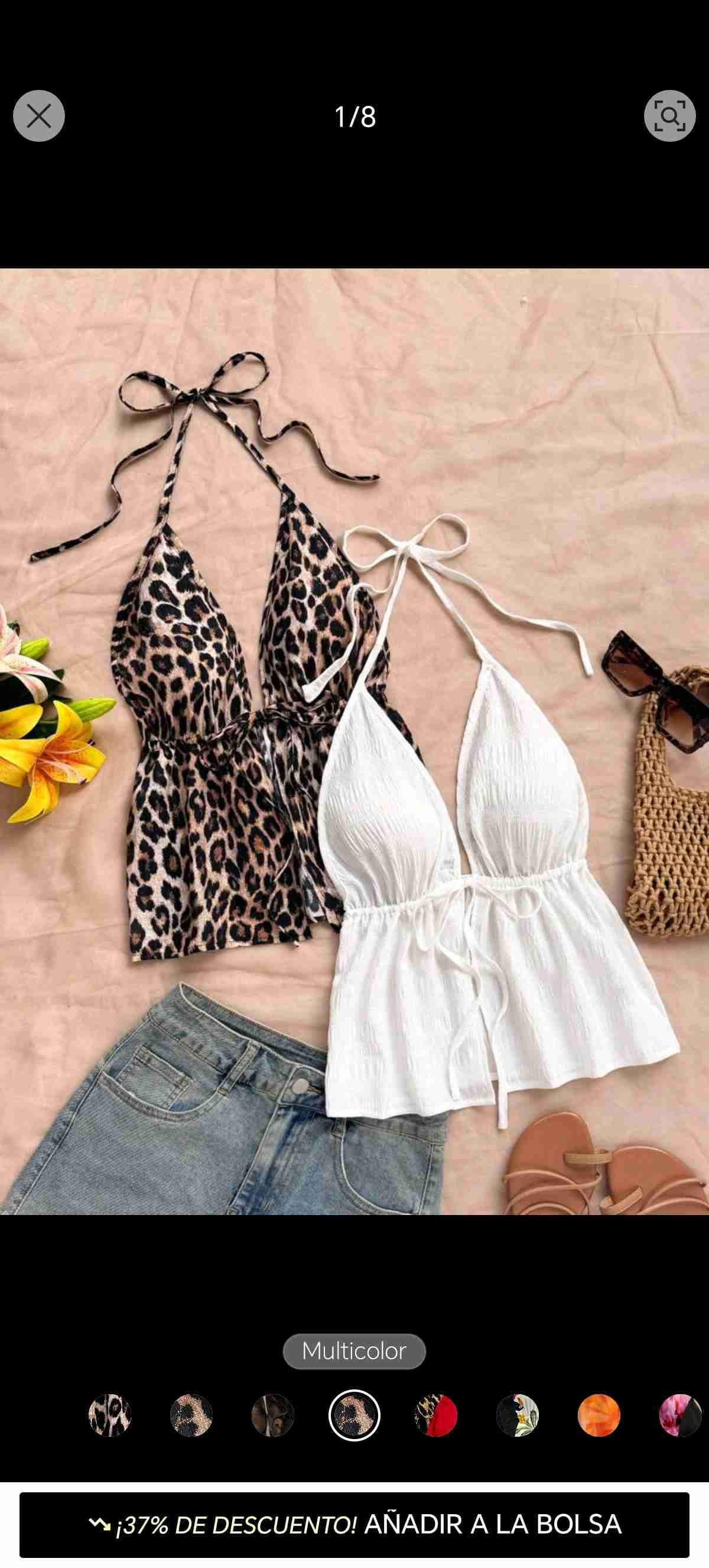 Polera sin mangas estampada