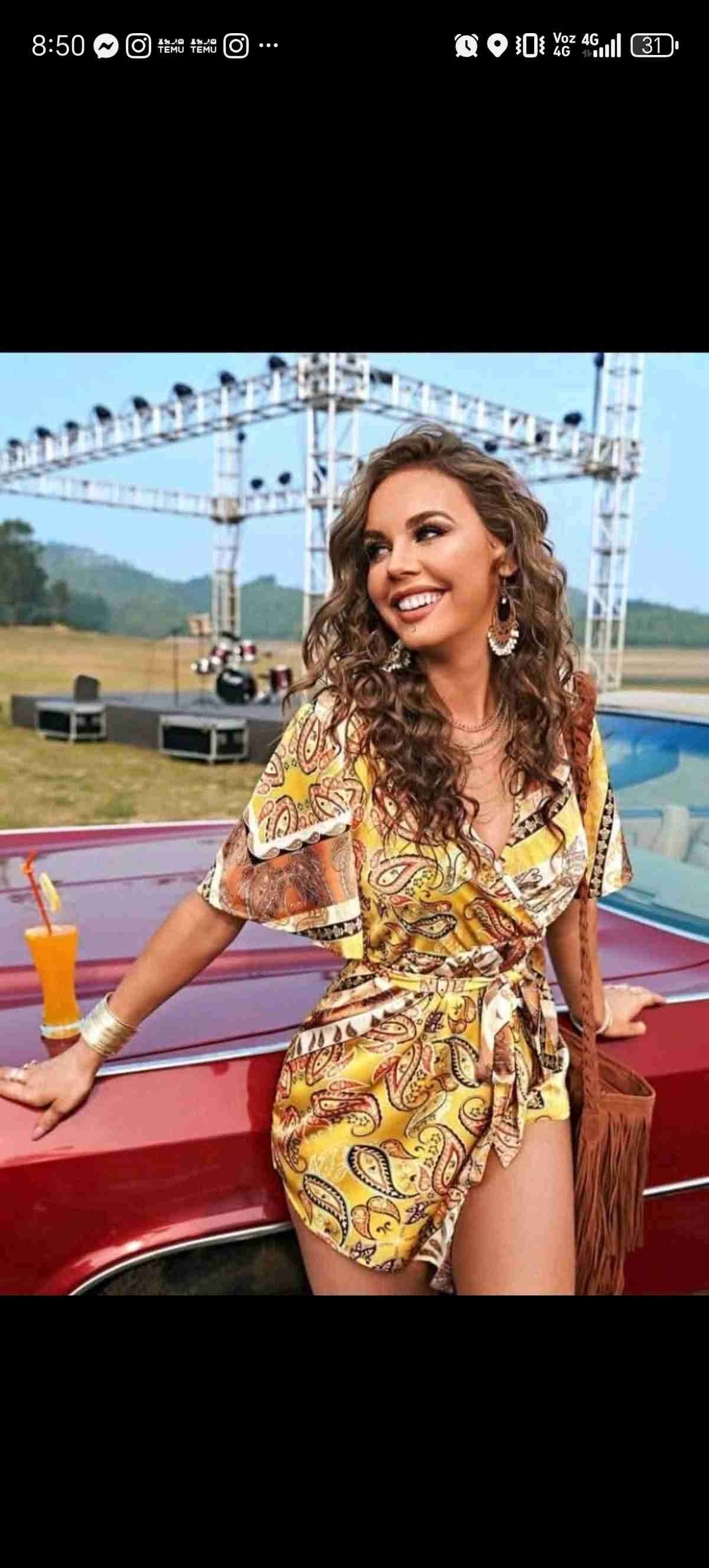 Mono corto estampado amarillo