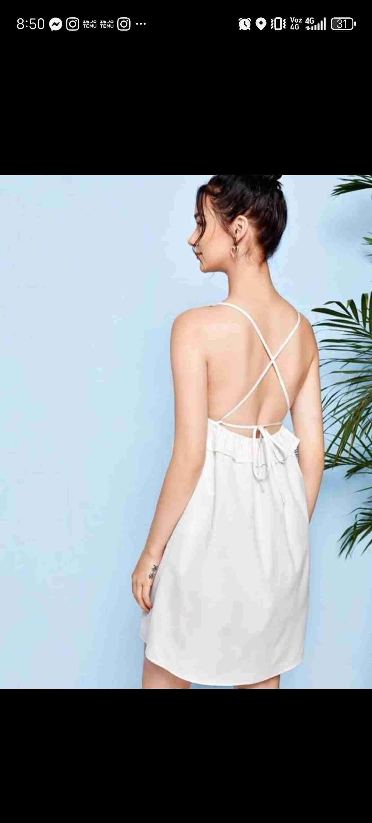 Vestido blanco con tirantes - miniatura 2