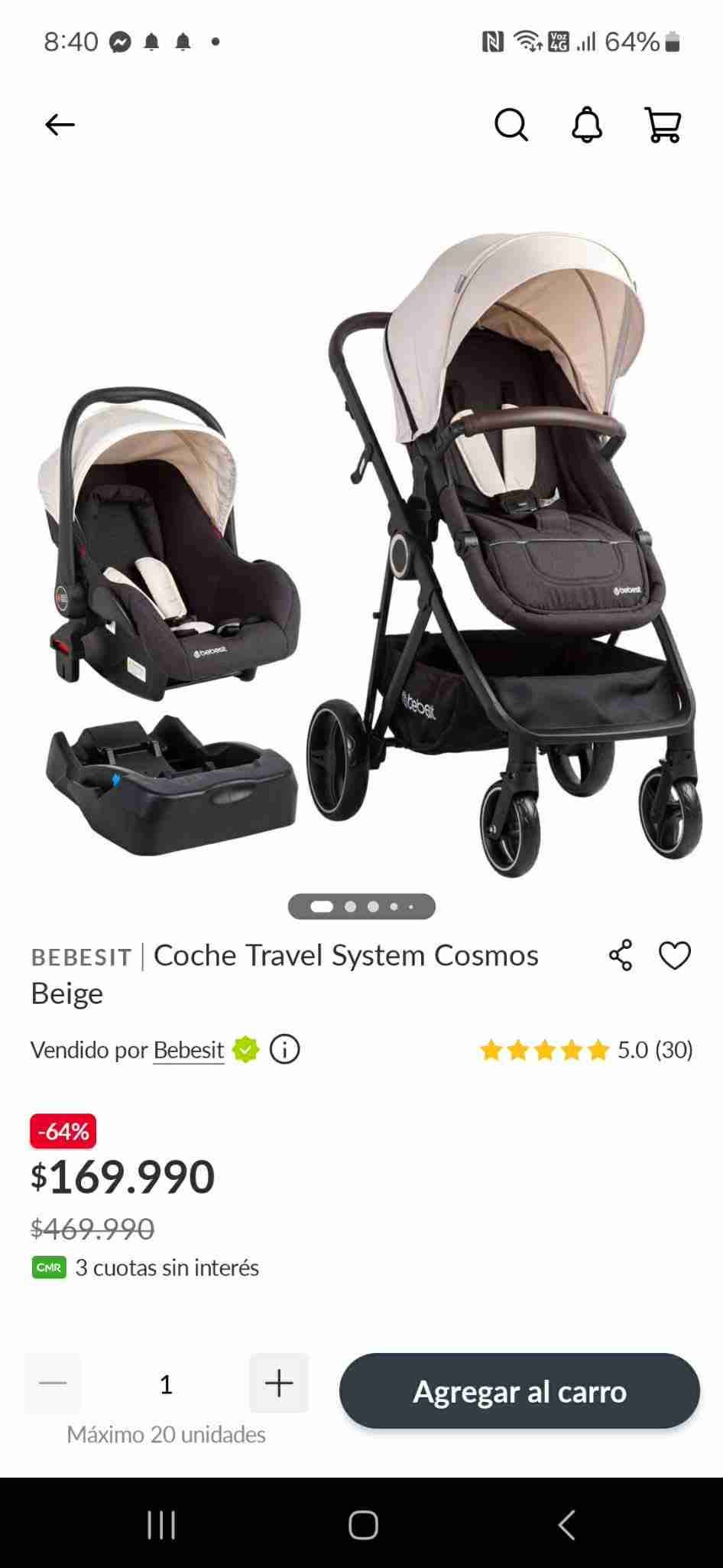 Coche Travel System Cosmos Beige