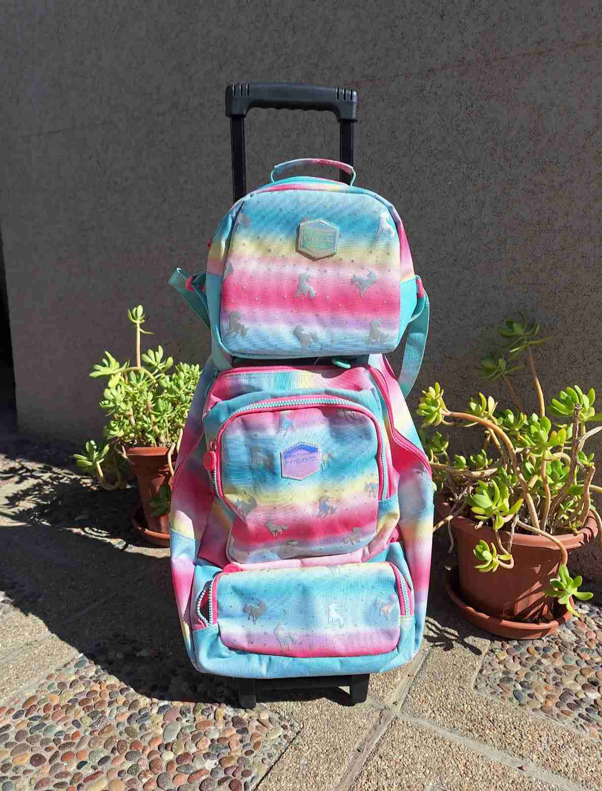 Mochila trolley unicornio colorida