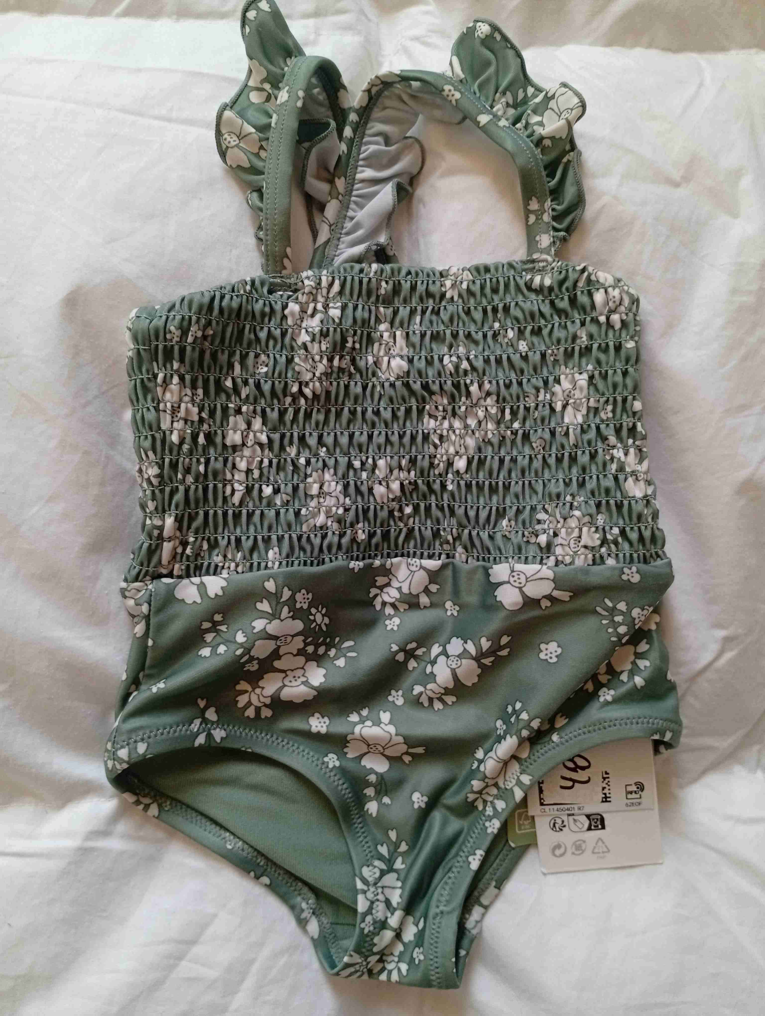 Traje de baño floral verde