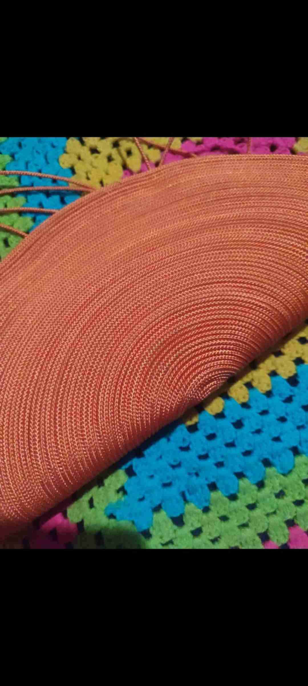 Cartera semicircular tejida naranja - miniatura 4