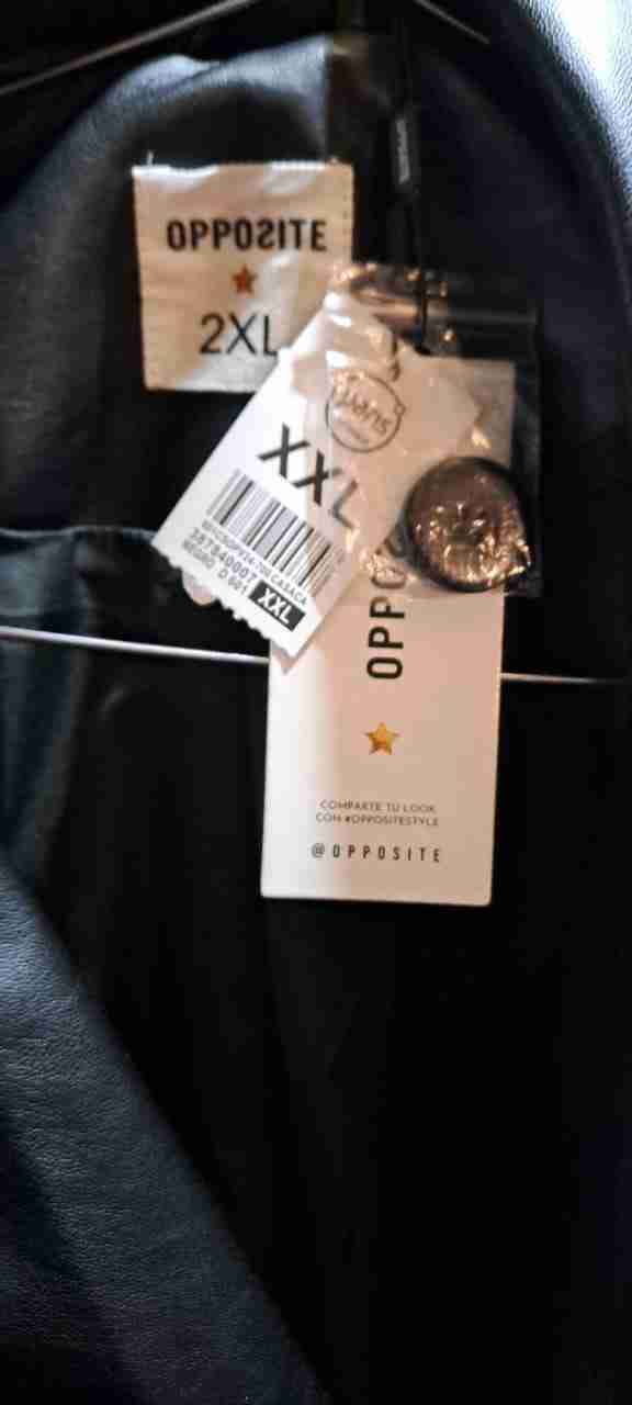 Chaqueta de cuero negra Opposite - miniatura 3