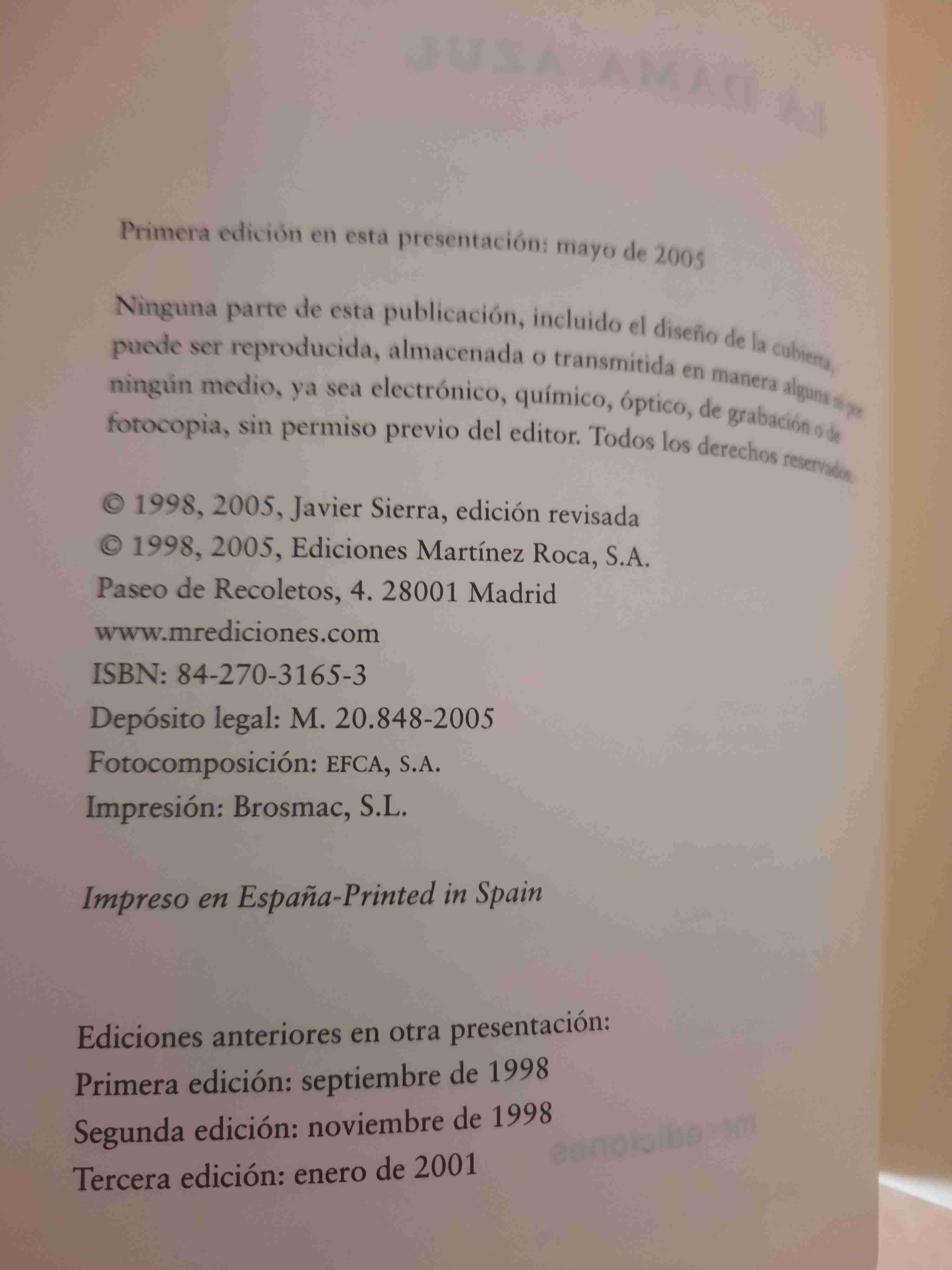 La Dama Azul - Javier Sierra - miniatura 3