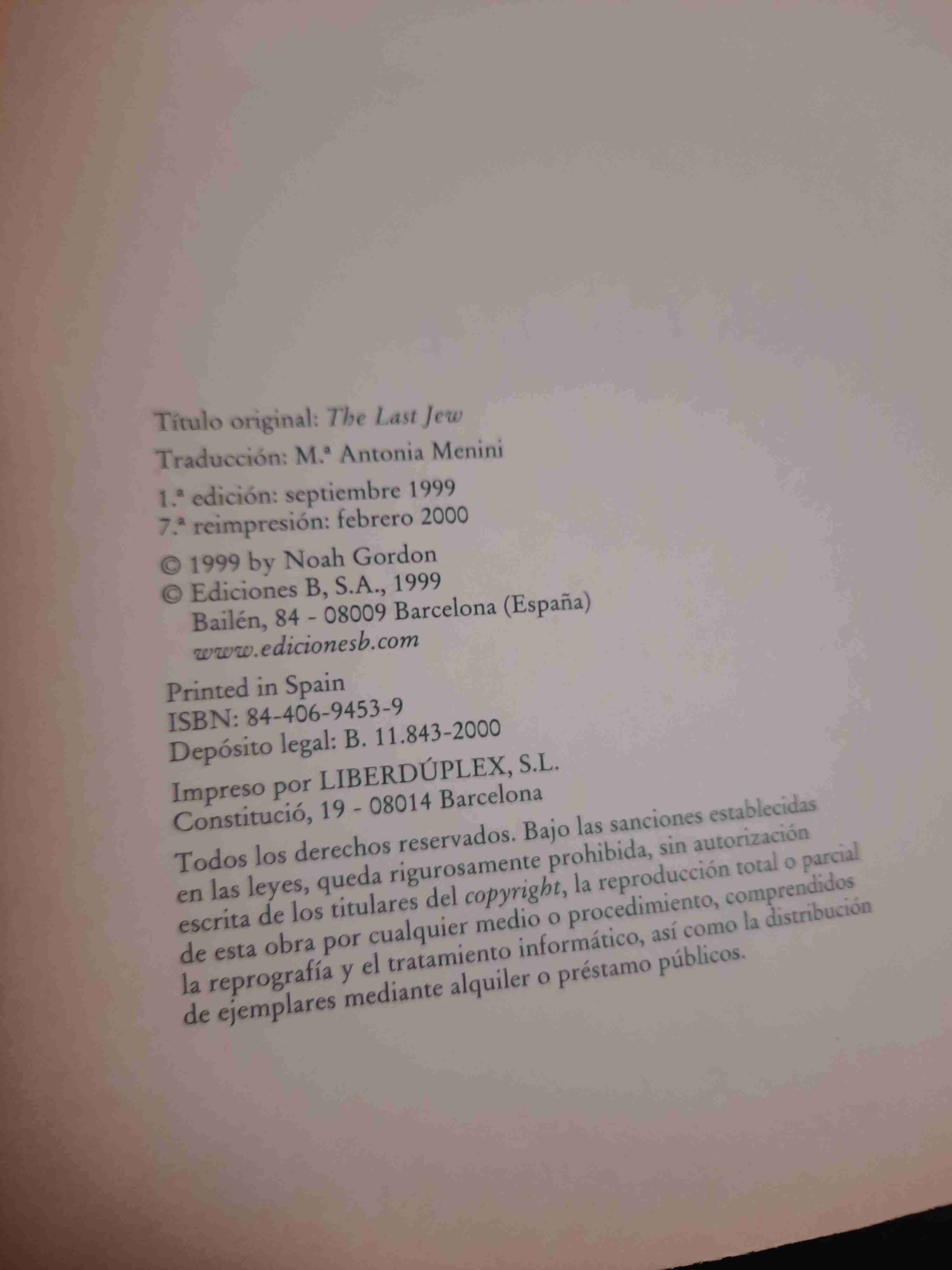 El Último Judío - Noah Gordon - miniatura 5