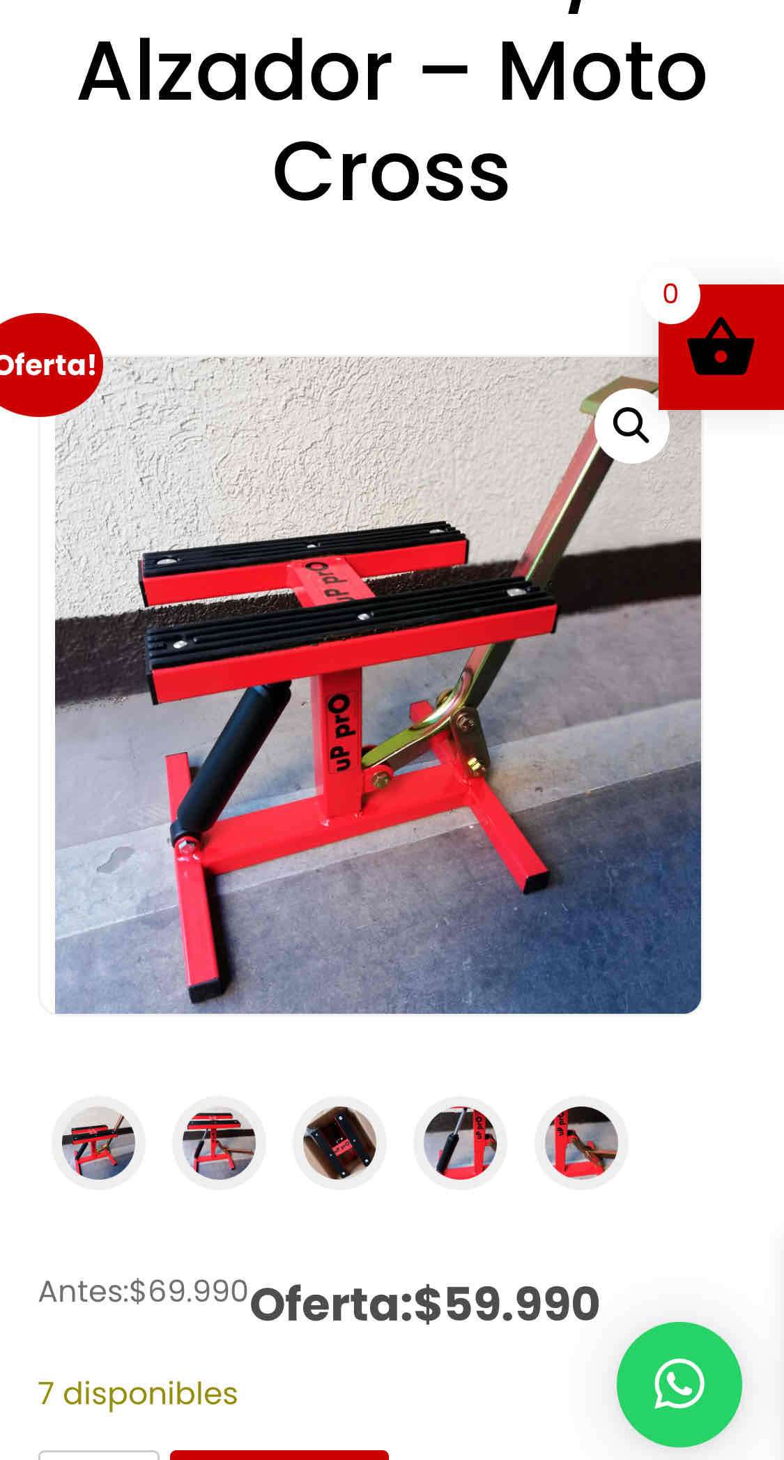 Alzador para Moto Cross