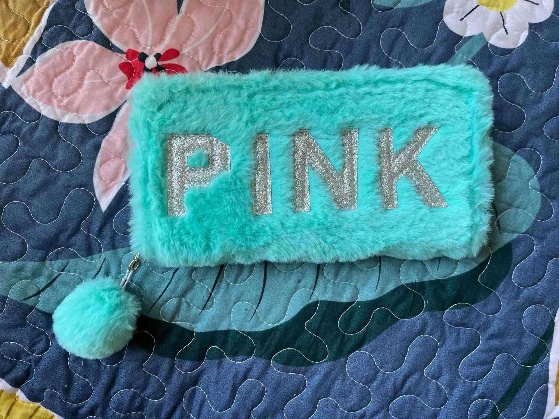 Billetera peludo turquesa PINK