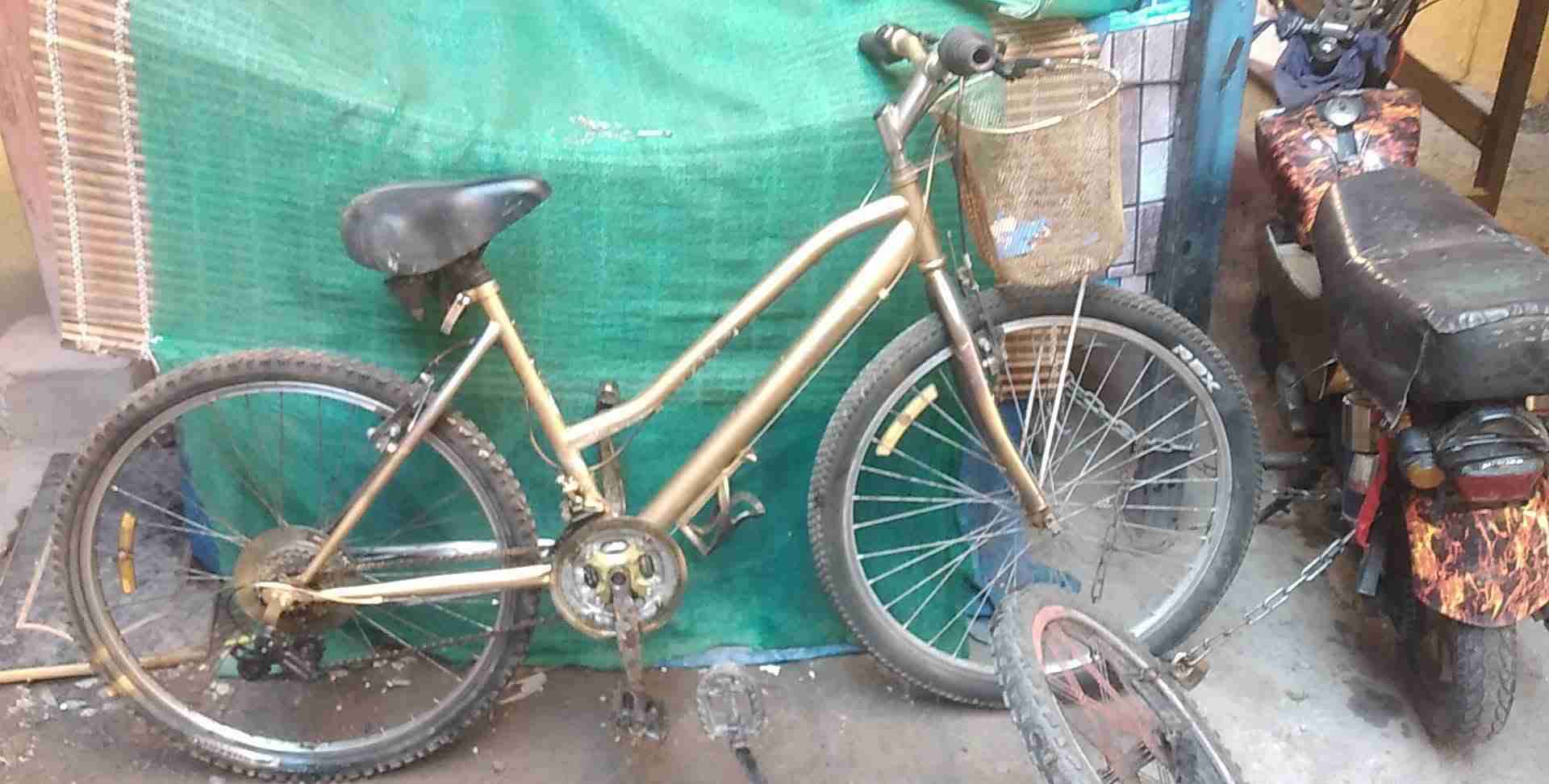 Bicicleta mountain bike dorada