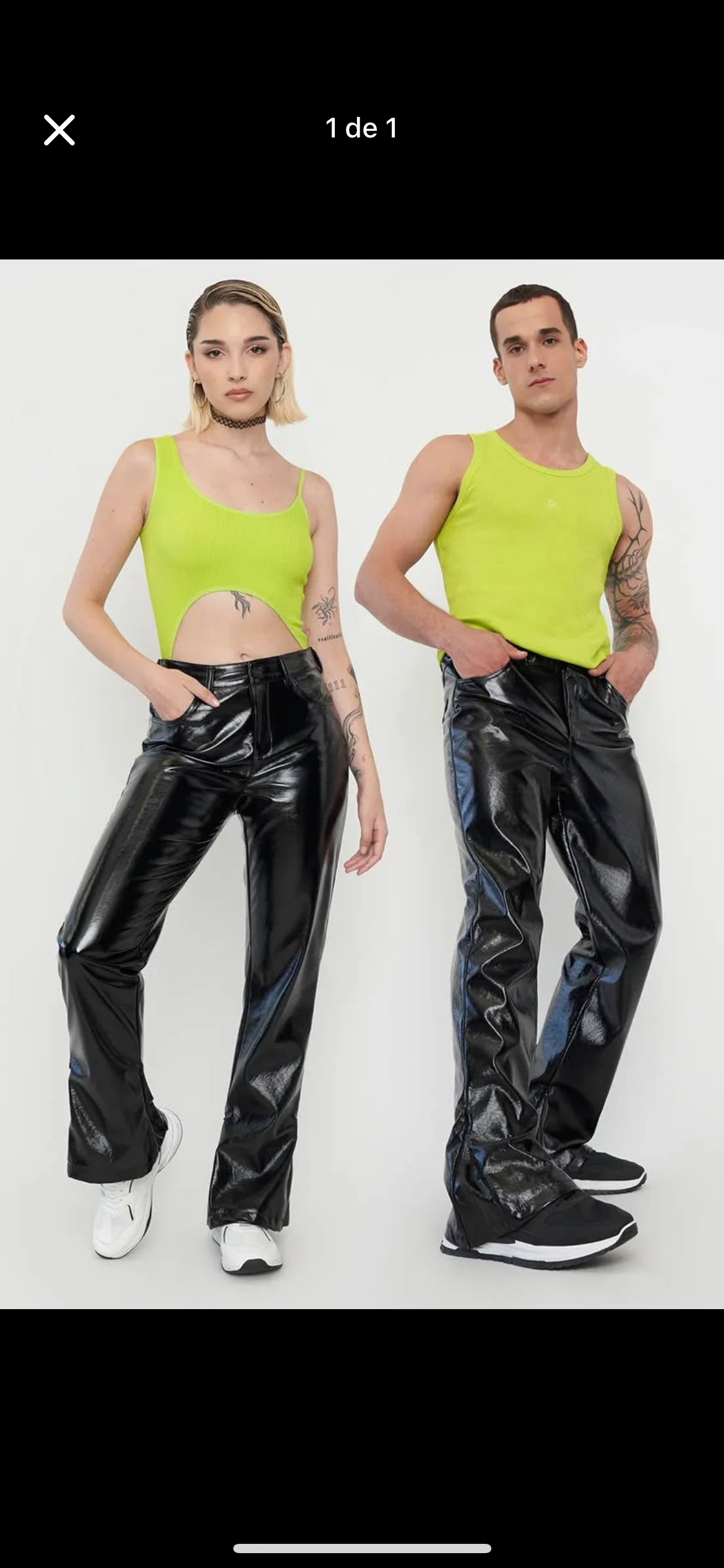 Jeans de charol negro