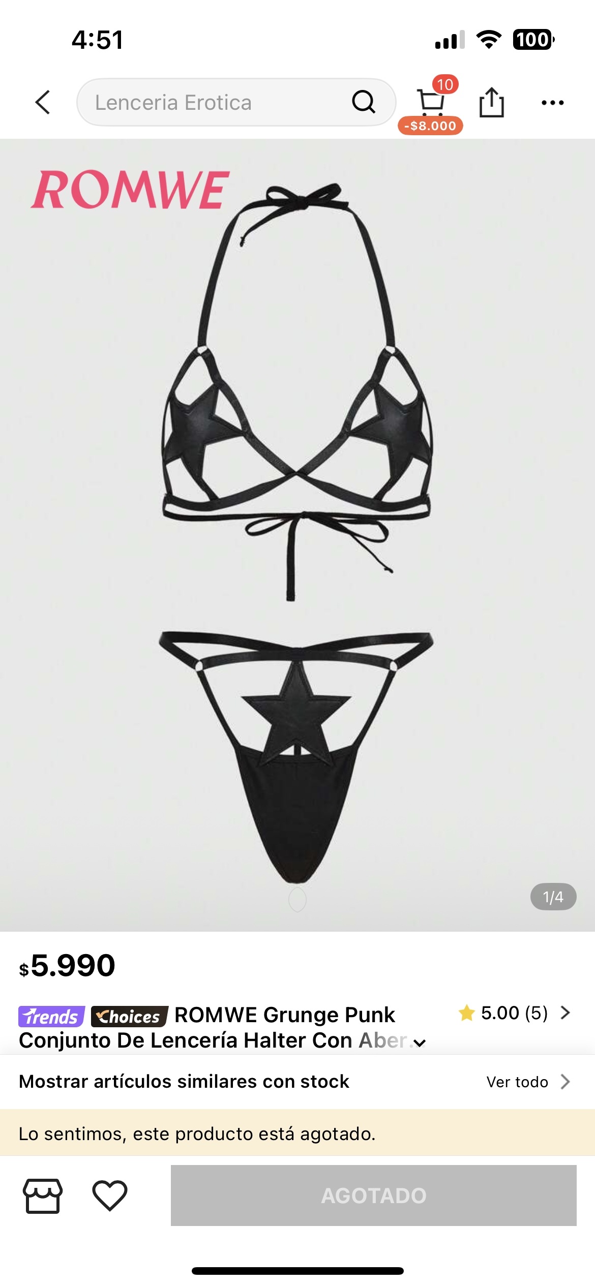 Conjunto lencería negro SHEIN