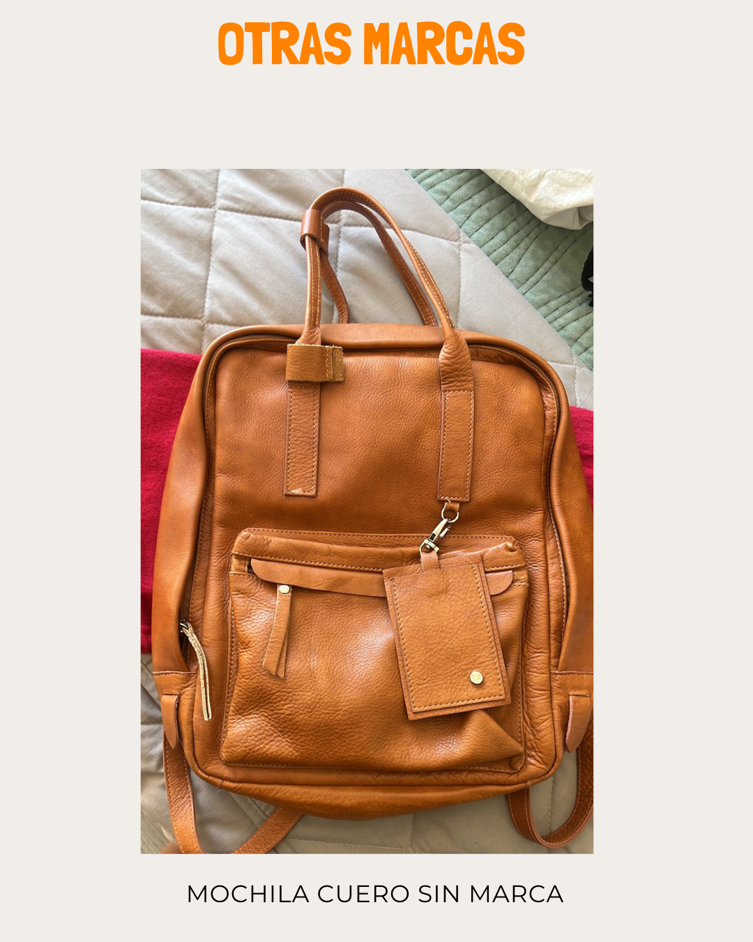 Mochila de cuero café