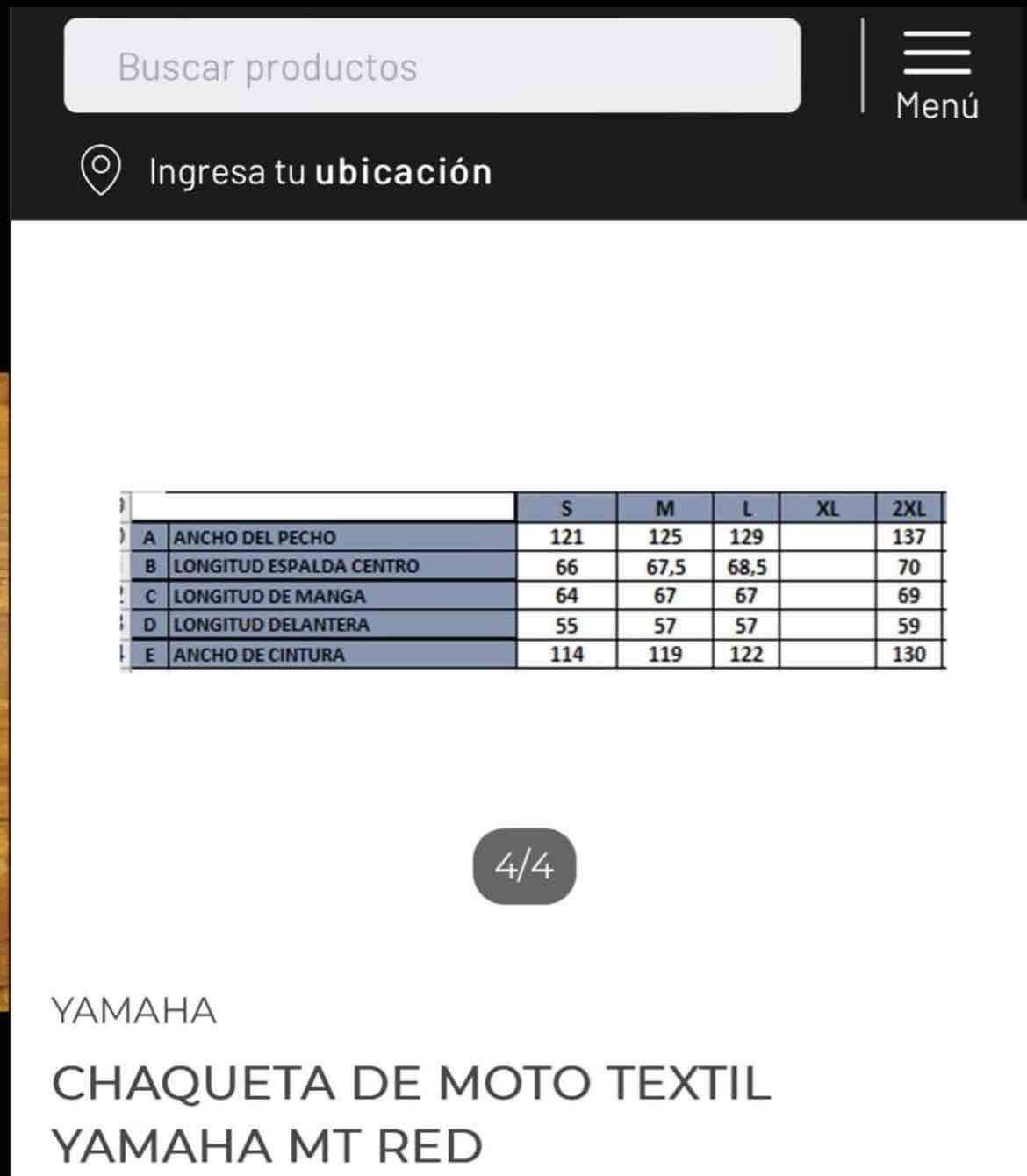 Chaqueta Yamaha negra para motociclista - miniatura 3