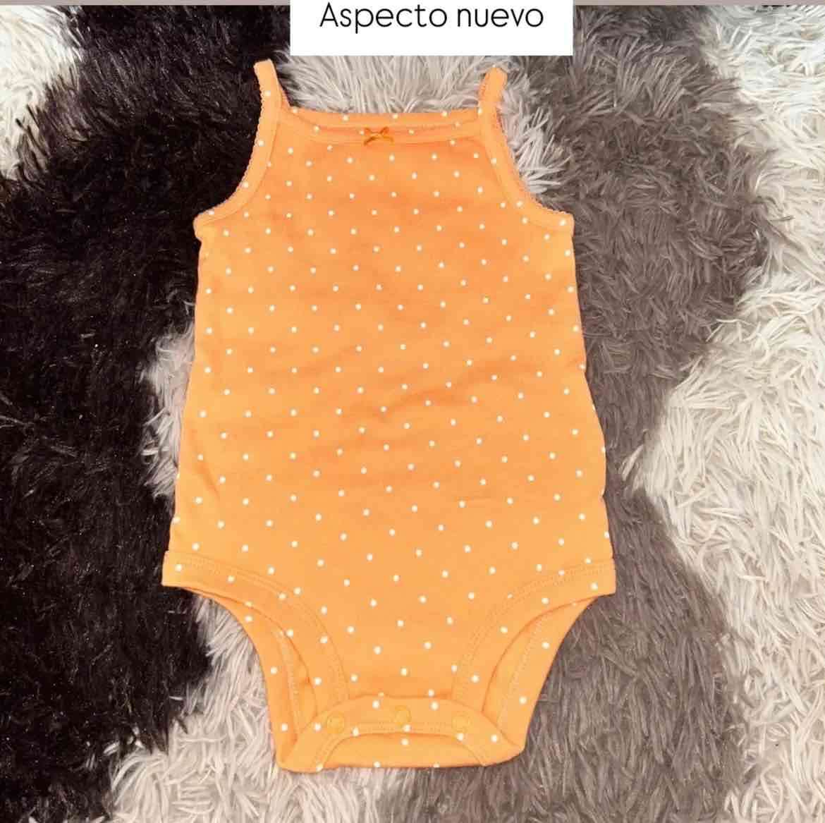 Body bebé naranja de lunares