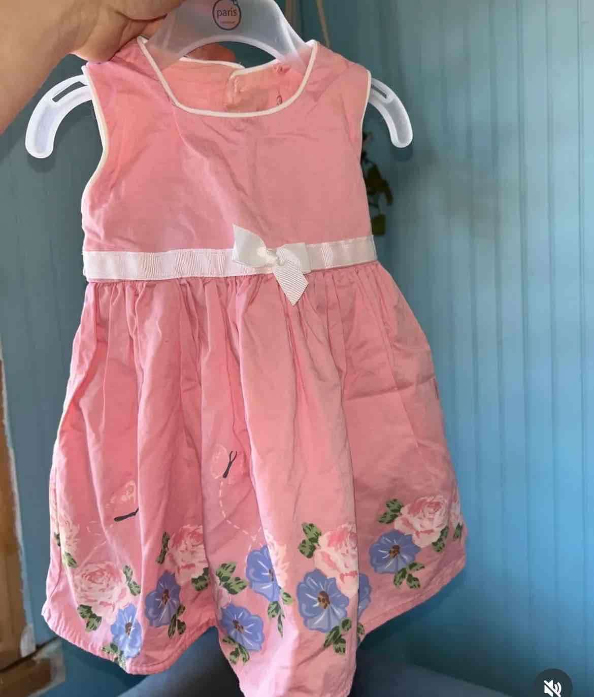 Vestido rosa de niña con flores Limonada 9 meses