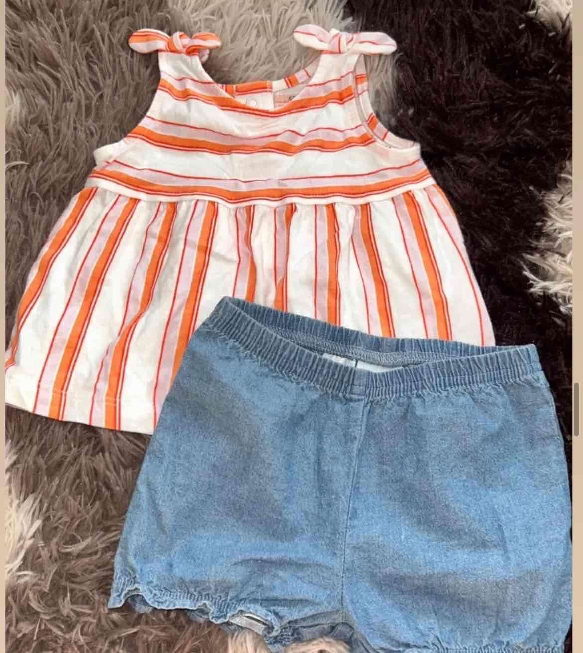 Conjunto infantil rayado y jean carter’s