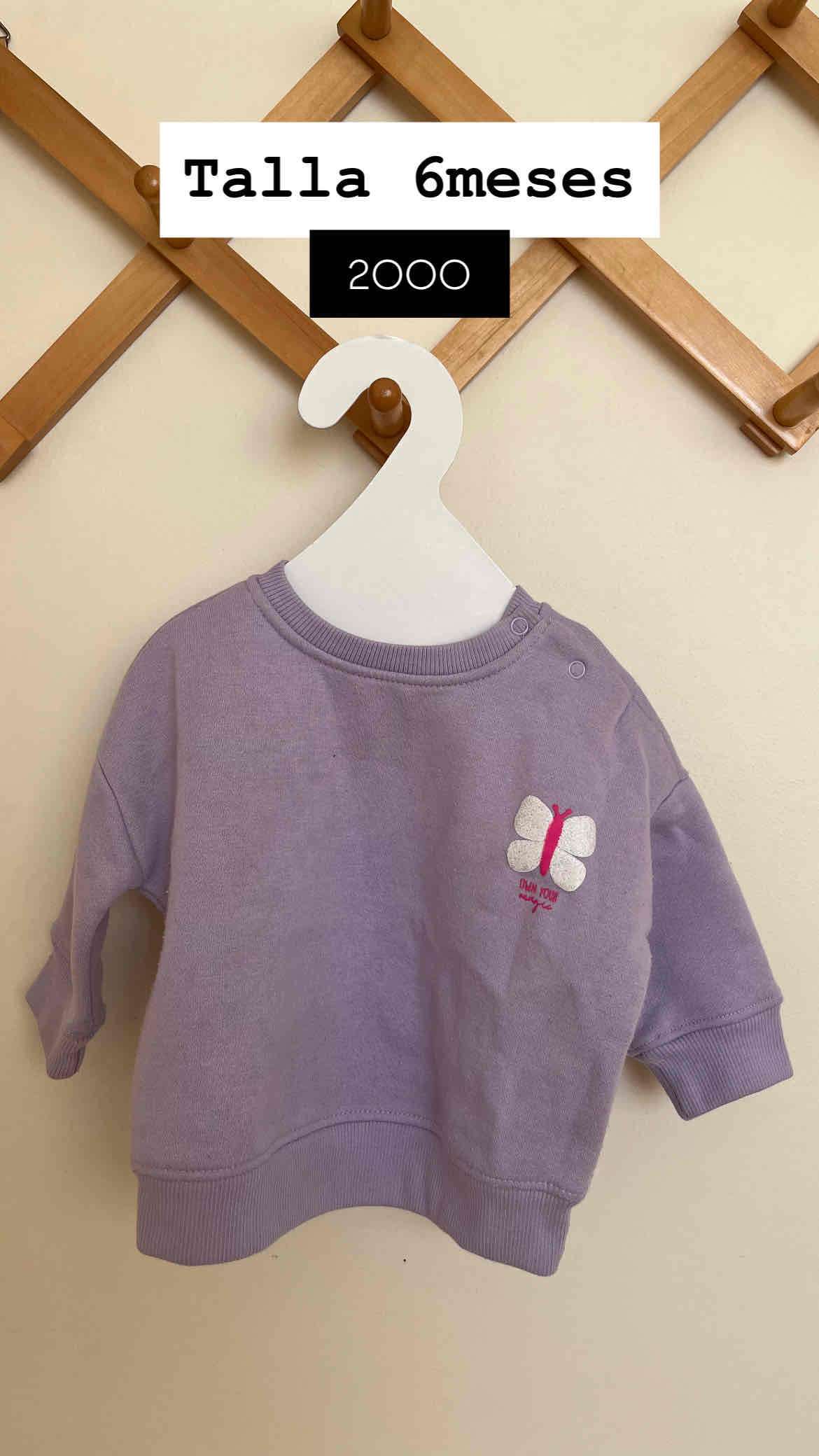 Polerón lila para bebé 6 meses