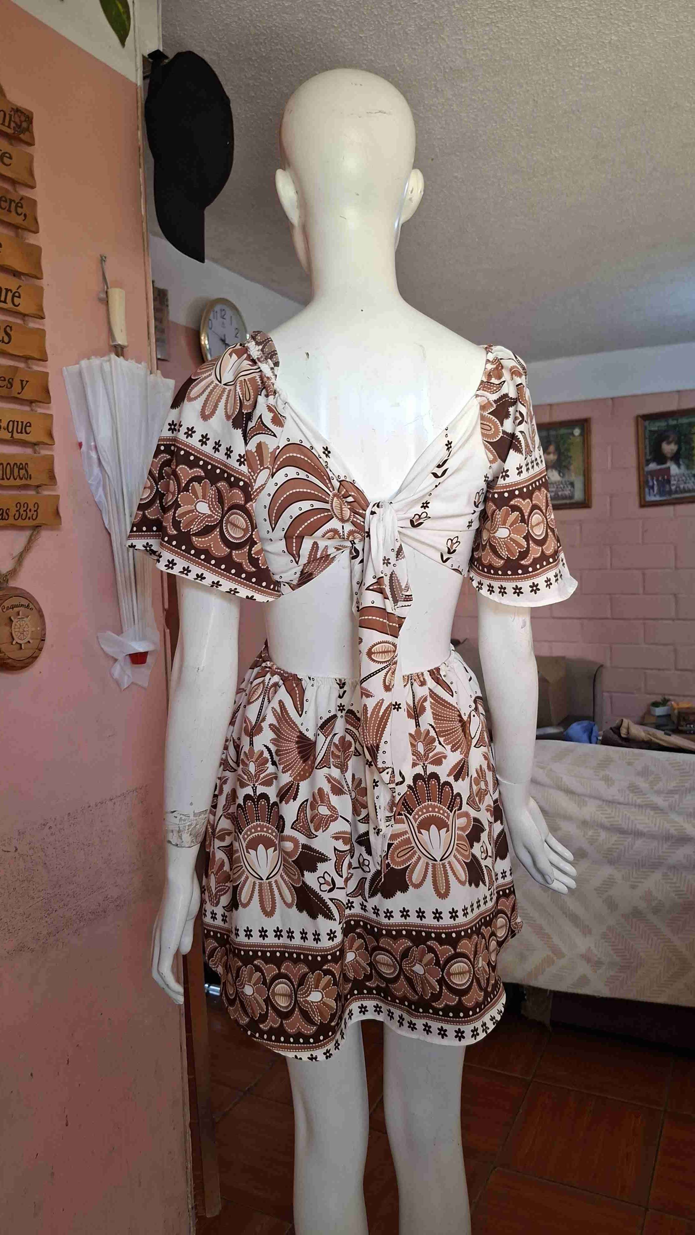 Vestido brasileño floral marrón - miniatura 2