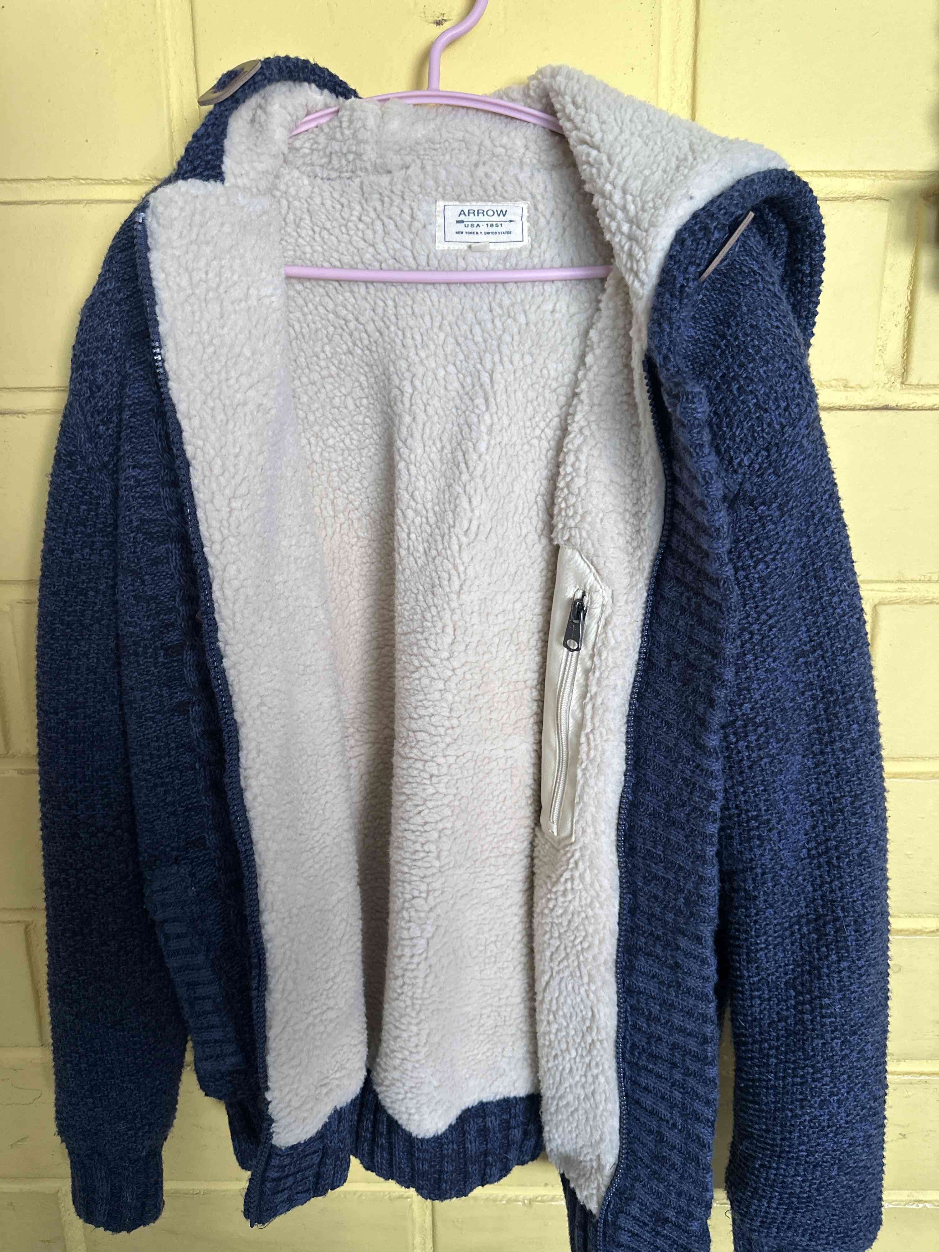 Chaleco ARROW de lana azul con capucha - miniatura 3