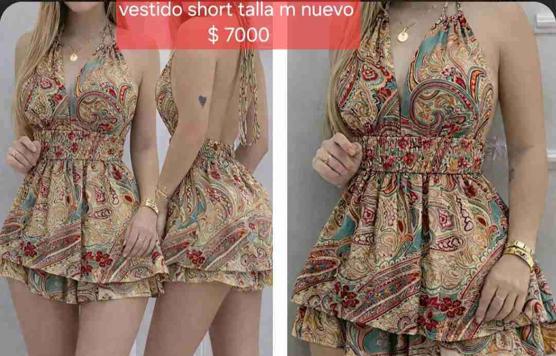 Vestido short corto estampado talla M