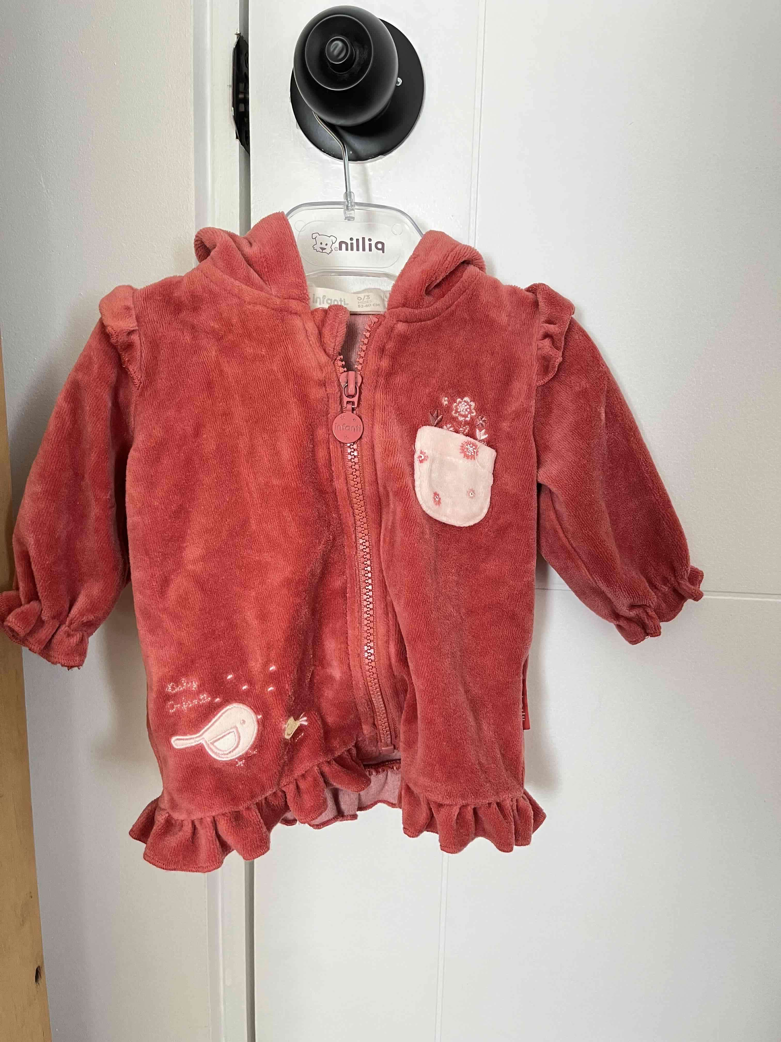 Chaqueta bebé polar rosada