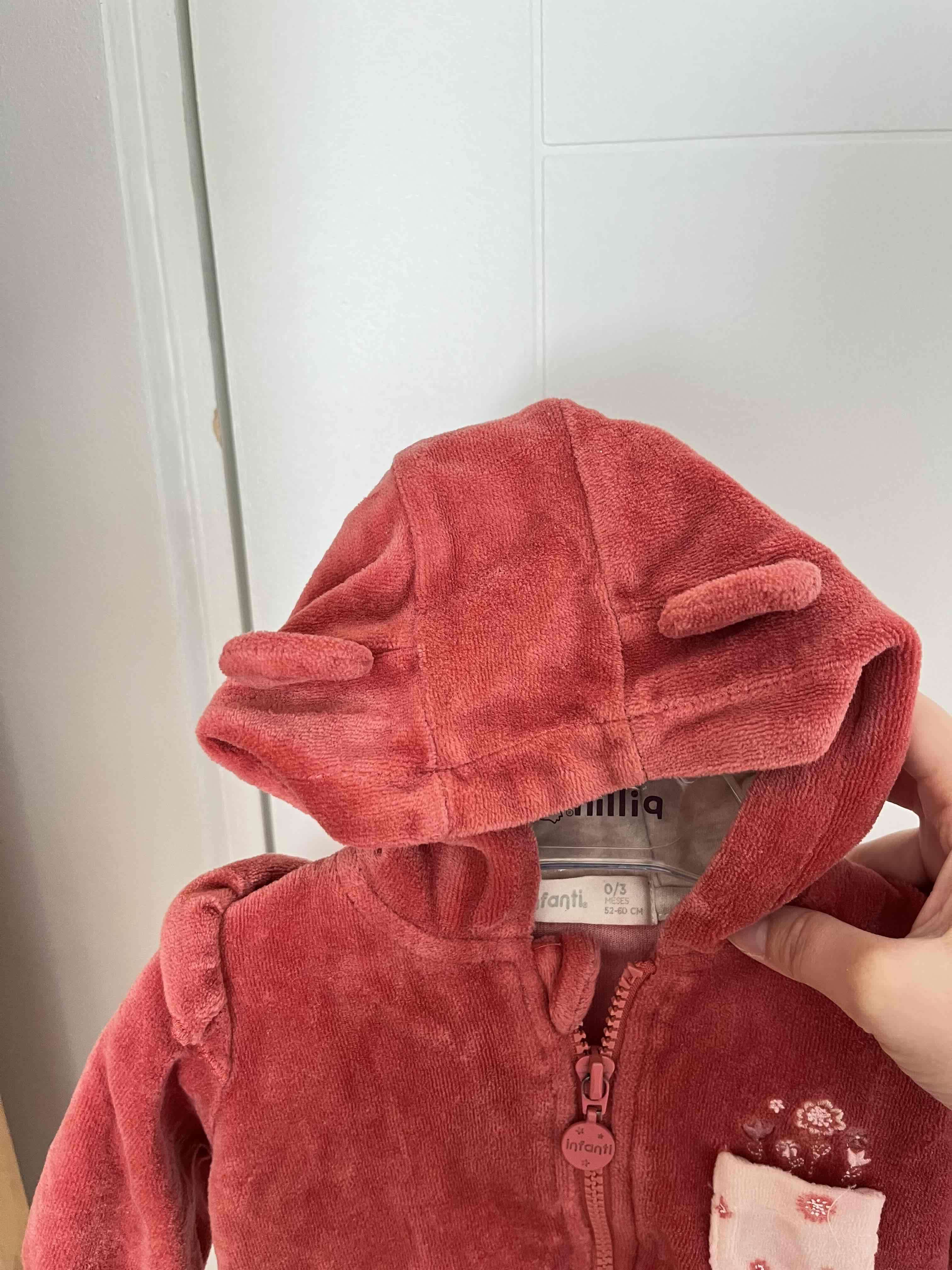 Chaqueta bebé polar rosada - miniatura 2