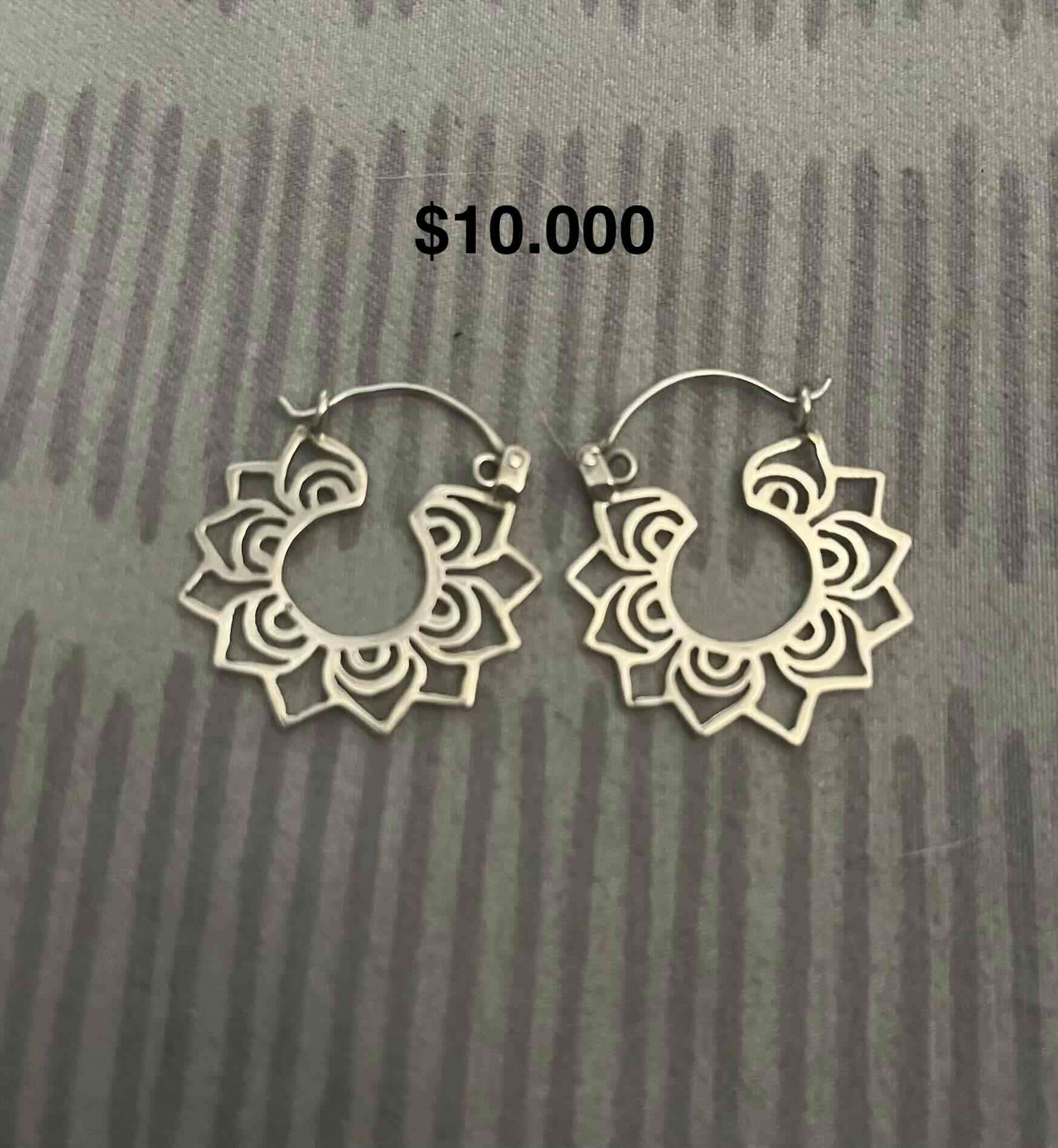 Aros de plata 925 diseño floral