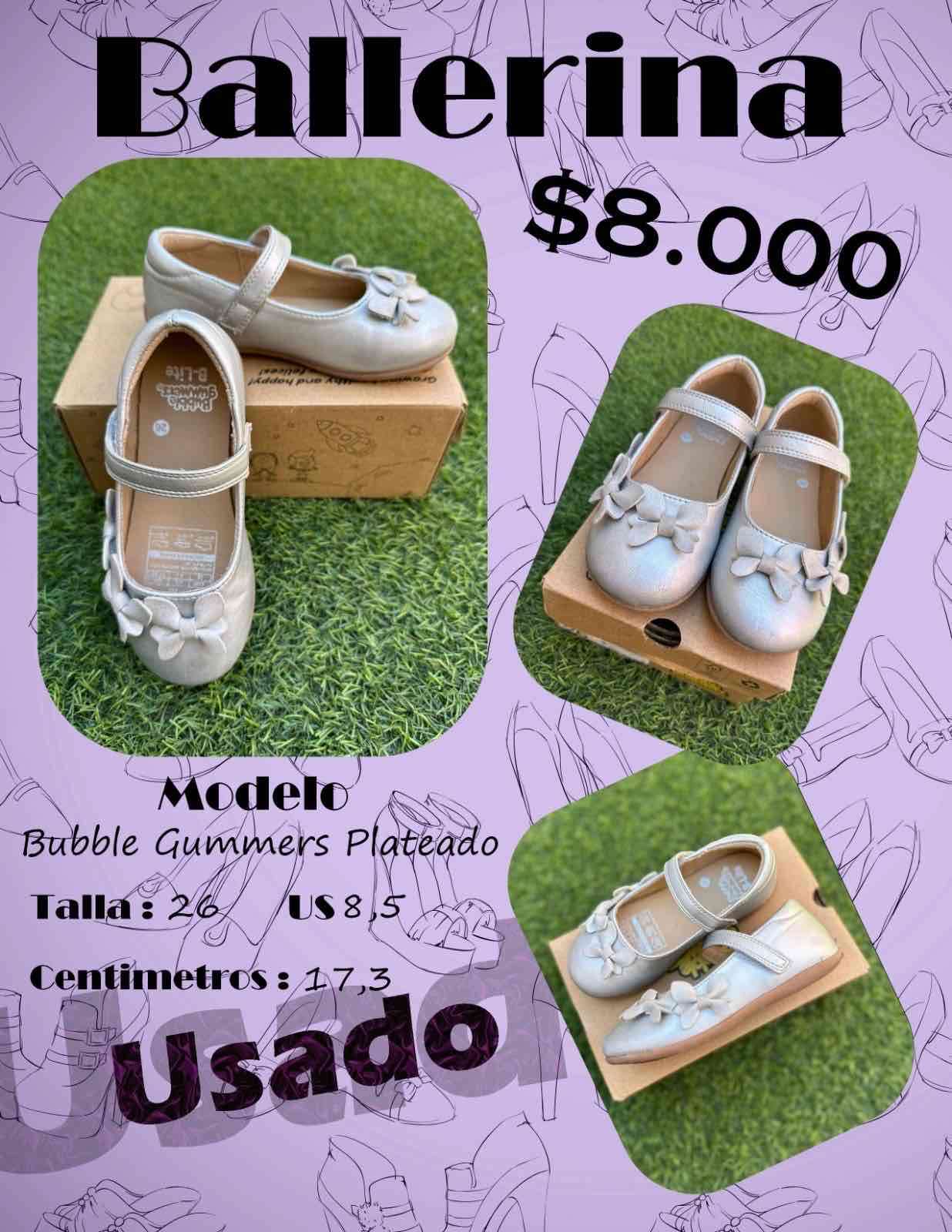 Ballerinas plateadas talla 26