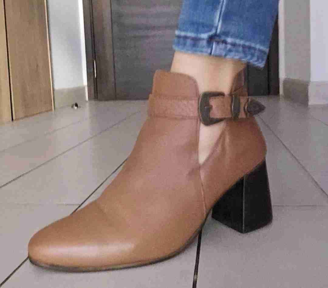 Botín cuero 36 marrón con hebilla - miniatura 2