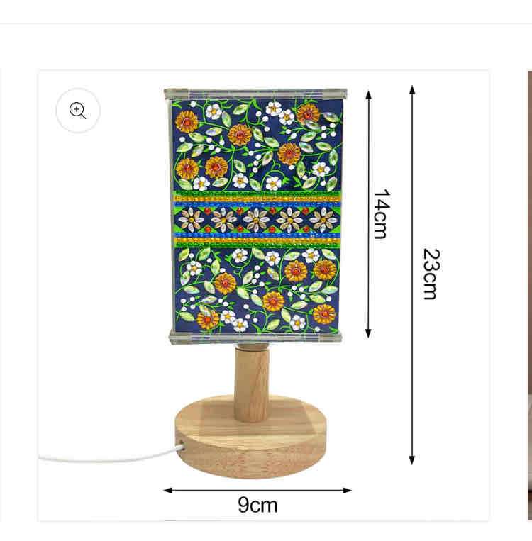 Lámpara de mesa decorativa floral - miniatura 3
