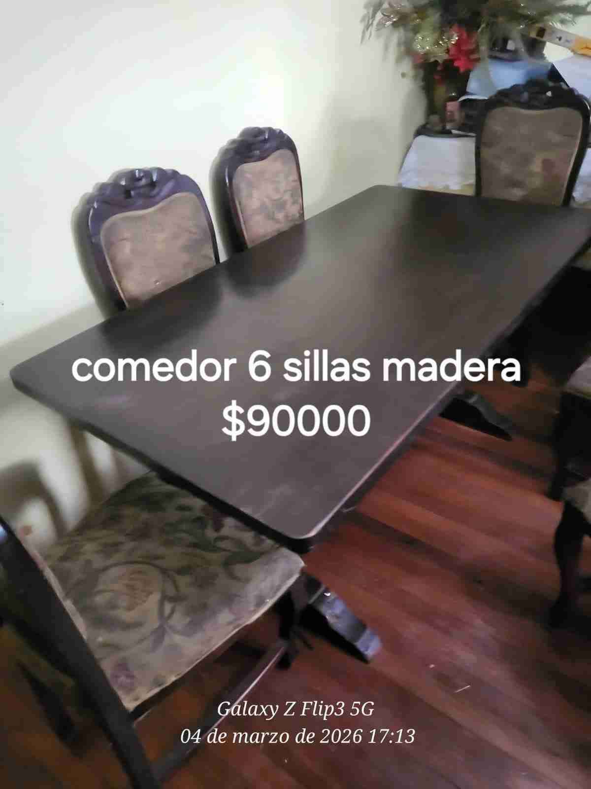 Comedor 6 sillas de madera