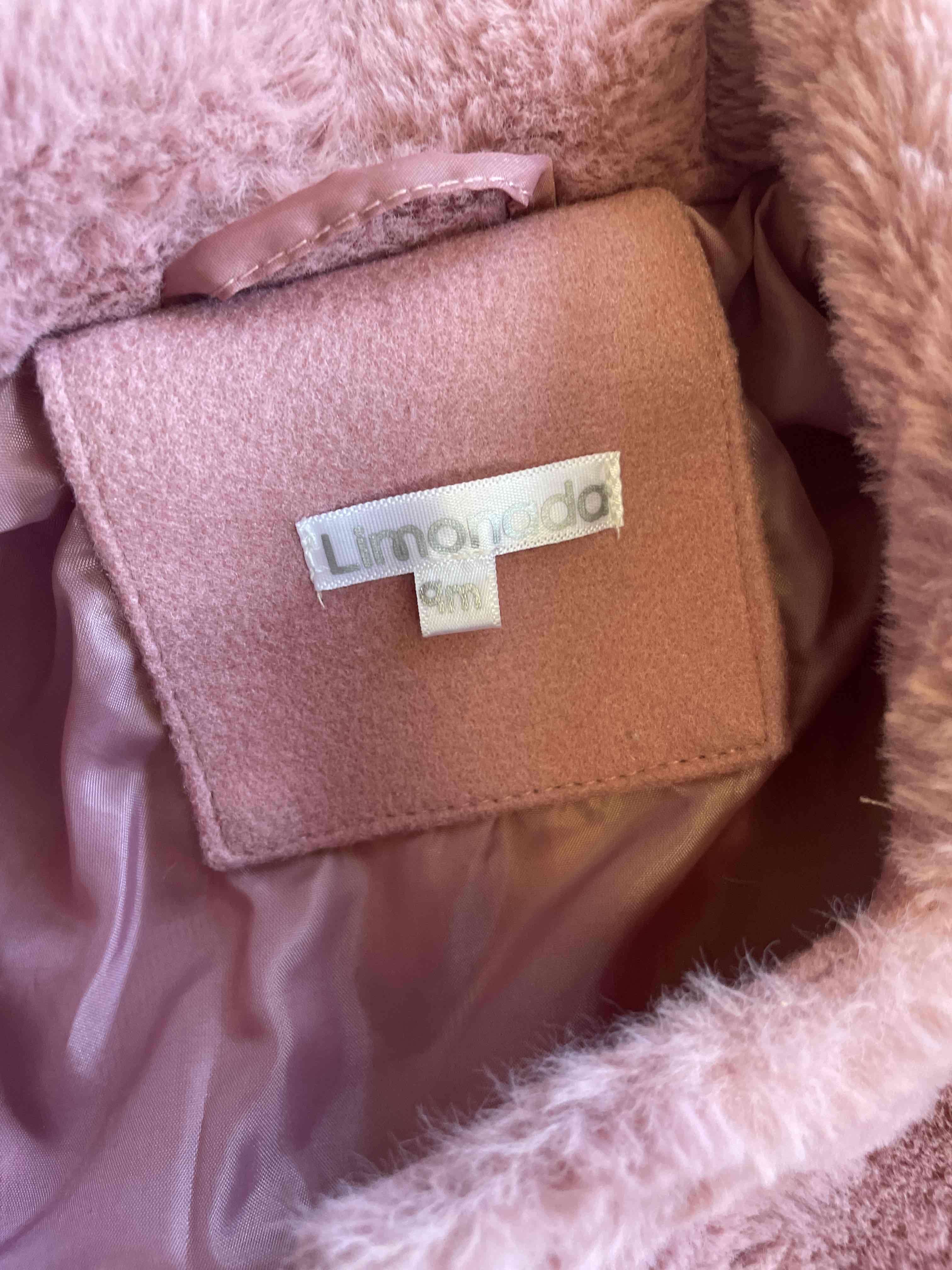 Abrigo bebé rosado con cuello de piel - miniatura 3