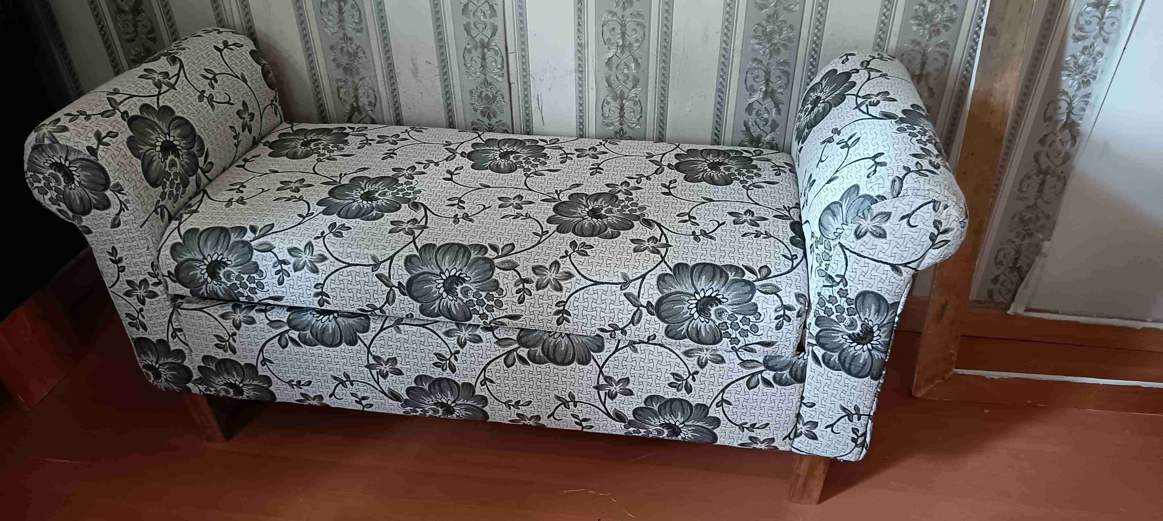 Banqueta estampada floral gris - miniatura 2