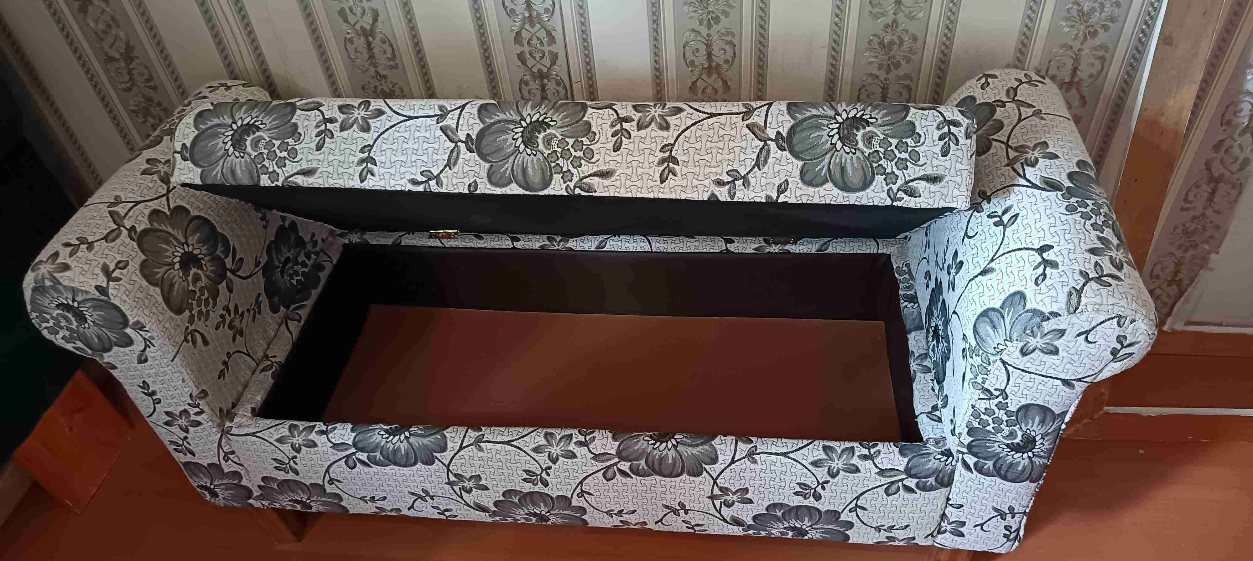 Banqueta estampada floral gris - miniatura 3