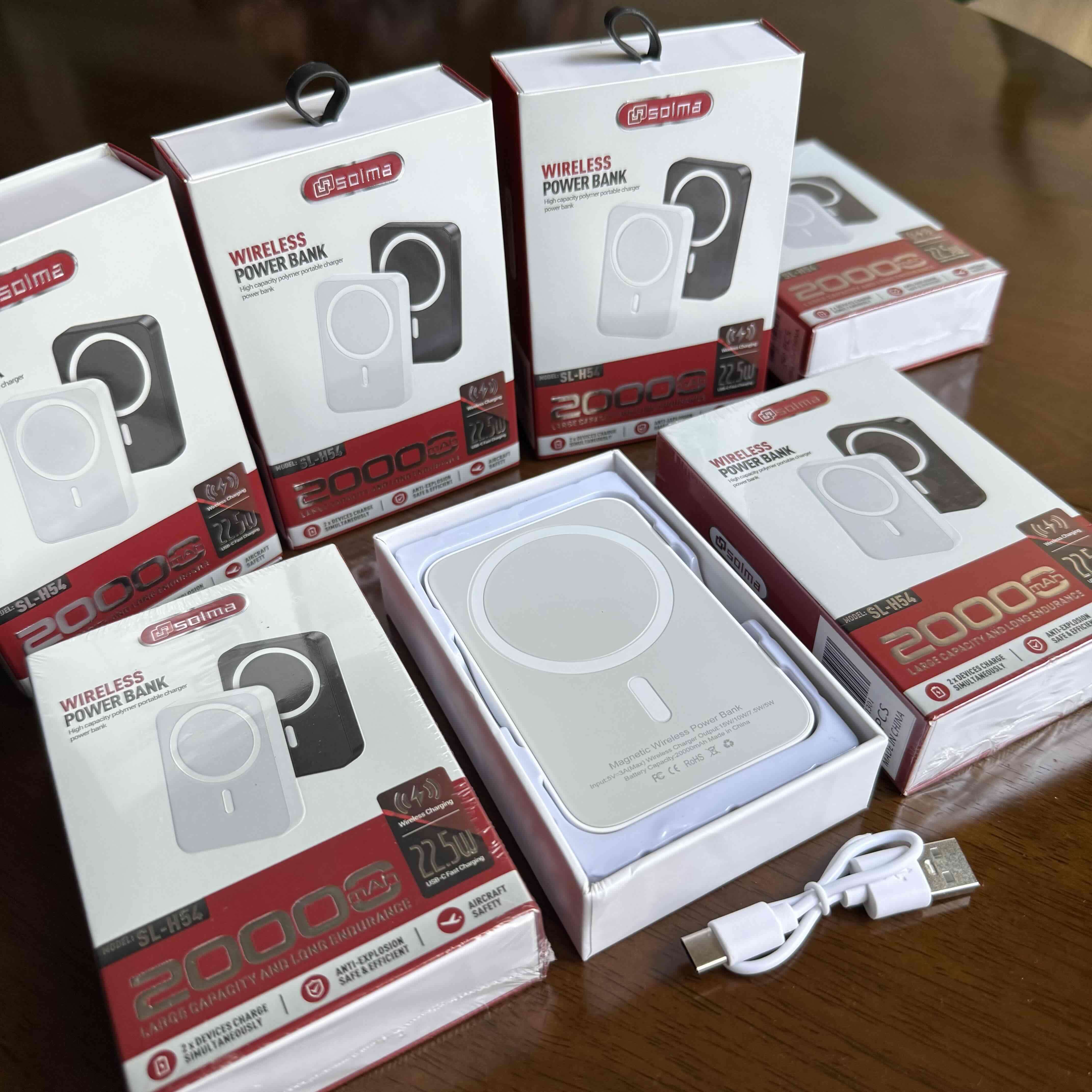 Batería externa inalámbrica 20000mAh