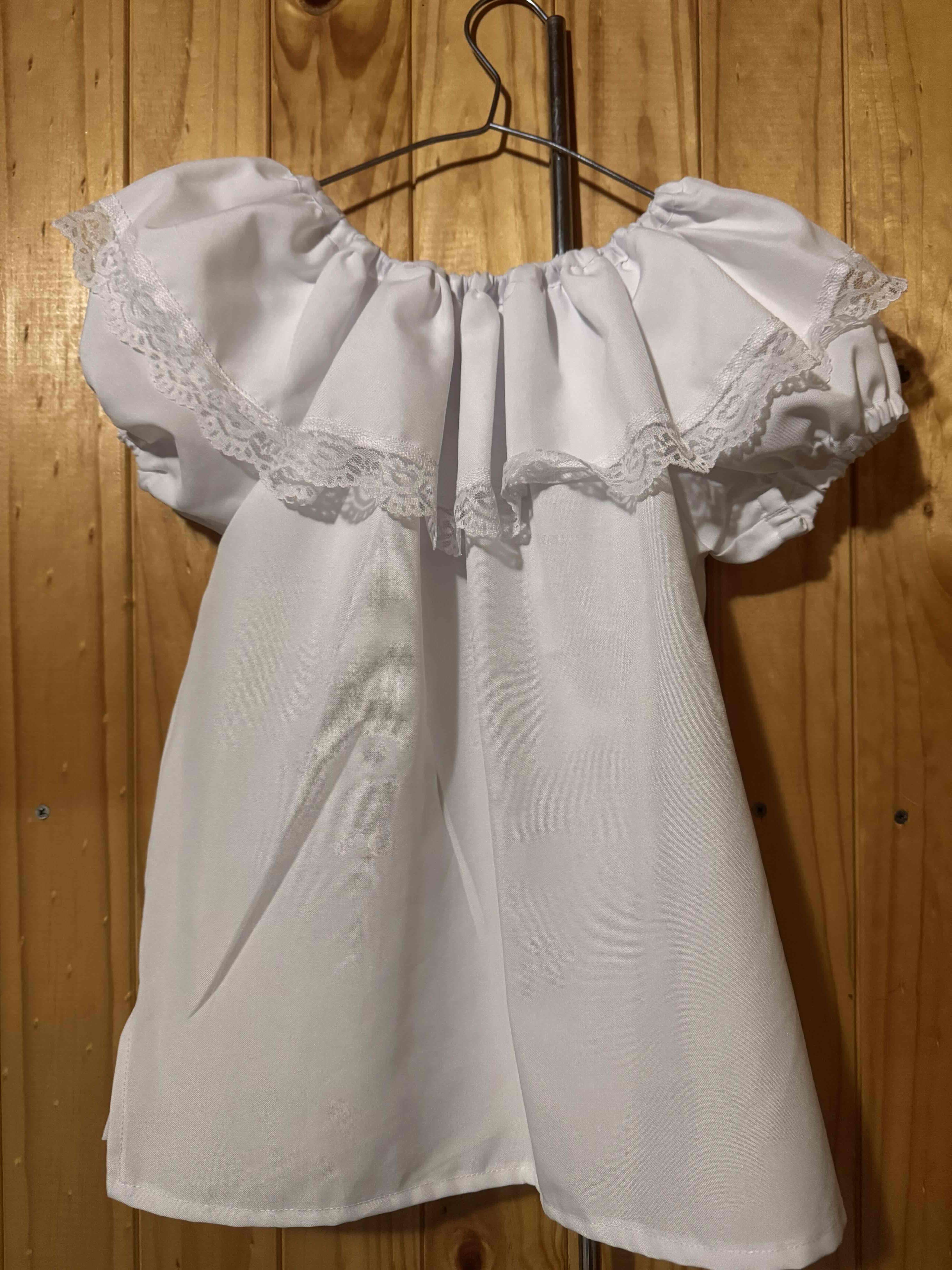 Vestido blanco con falda floral bailes escolares - miniatura 6
