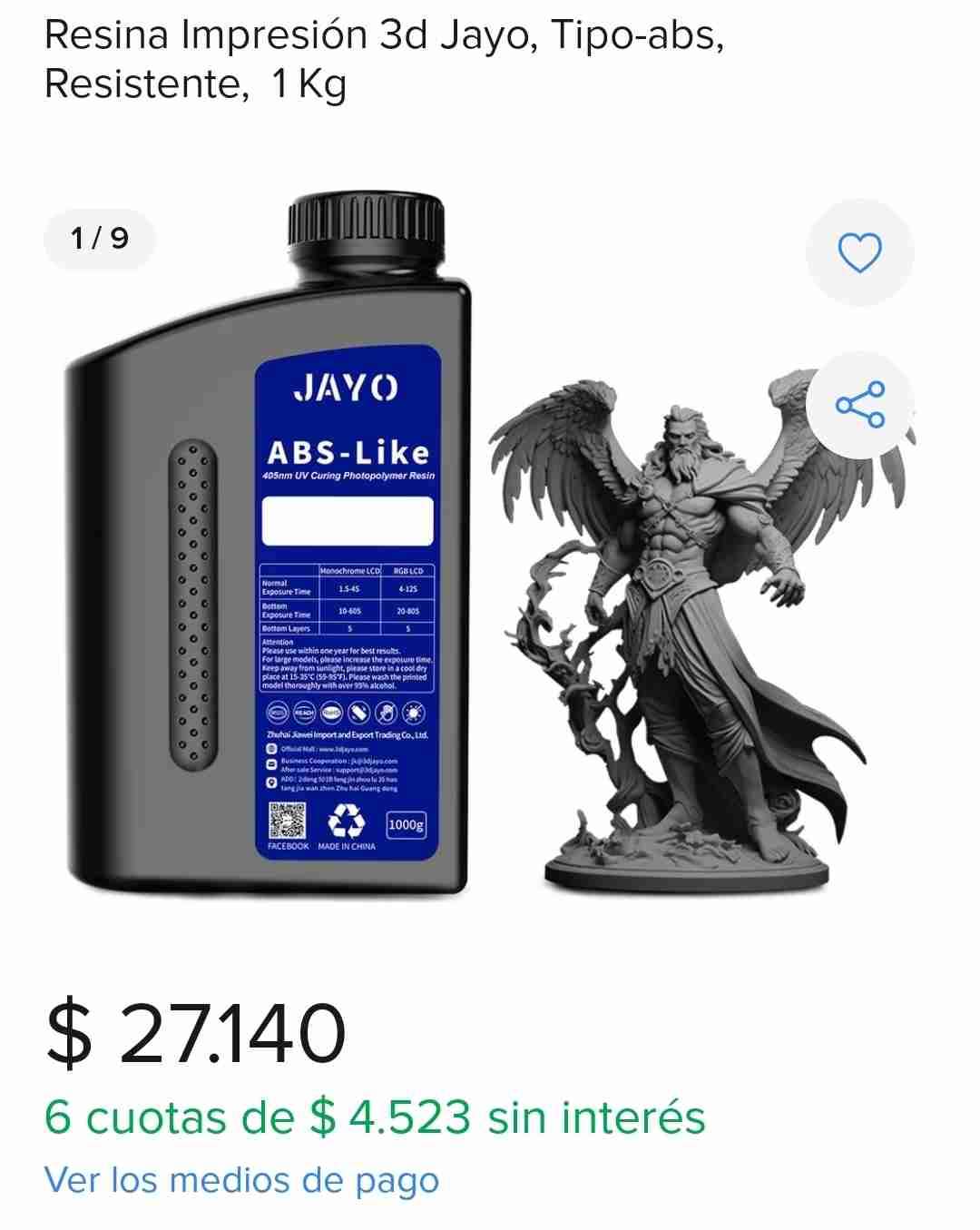 Resina impresión 3D Jayo ABS-like 1 kg