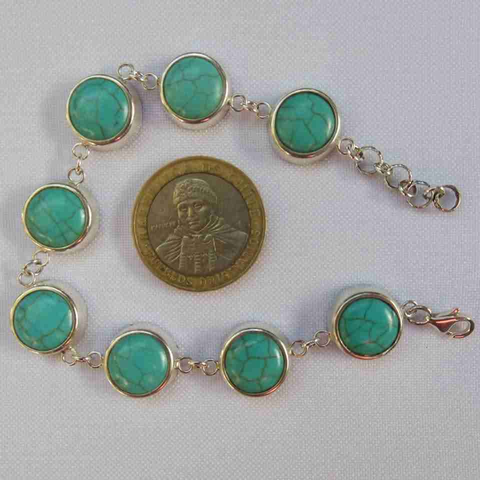 Pulsera de piedra turquesa y plata 925 - miniatura 2