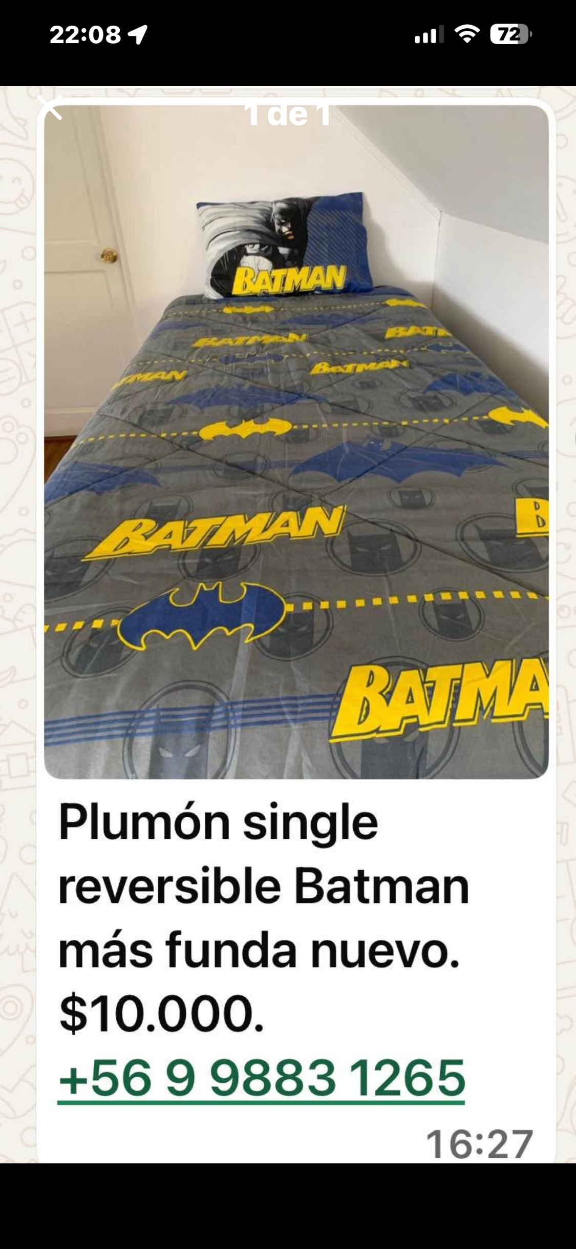 Plumón single Batman reversible